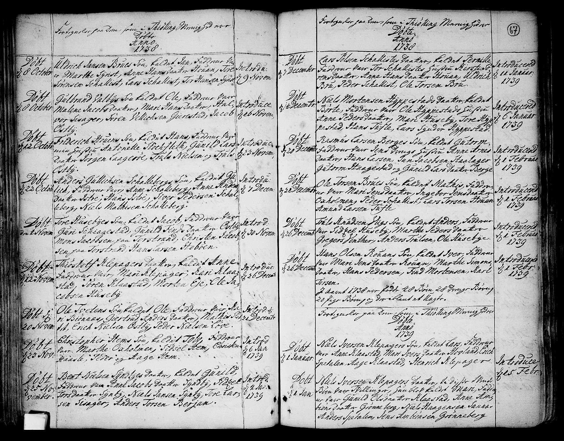 Tjølling kirkebøker, SAKO/A-60/F/Fa/L0003: Ministerialbok nr. 3, 1735-1778, s. 67
