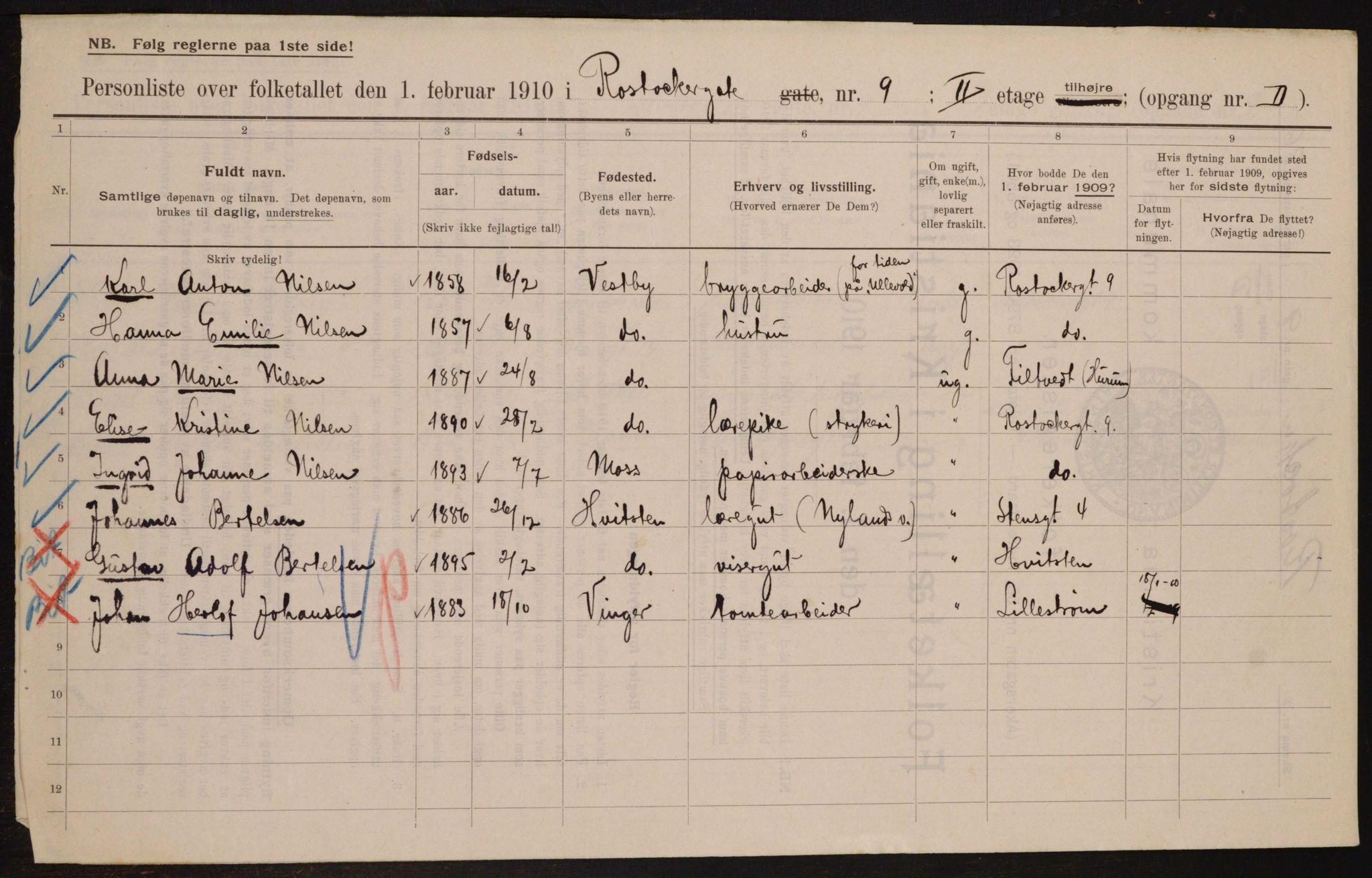 OBA, Kommunal folketelling 1.2.1910 for Kristiania, 1910, s. 80974