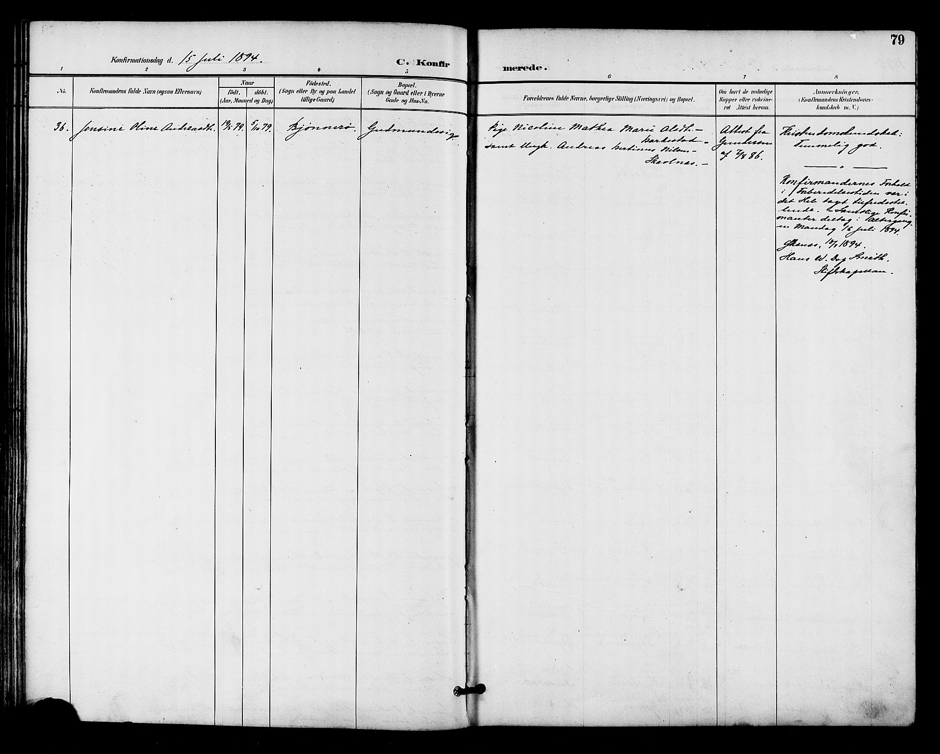 Ministerialprotokoller, klokkerbøker og fødselsregistre - Nordland, SAT/A-1459/893/L1338: Ministerialbok nr. 893A10, 1894-1903, s. 79