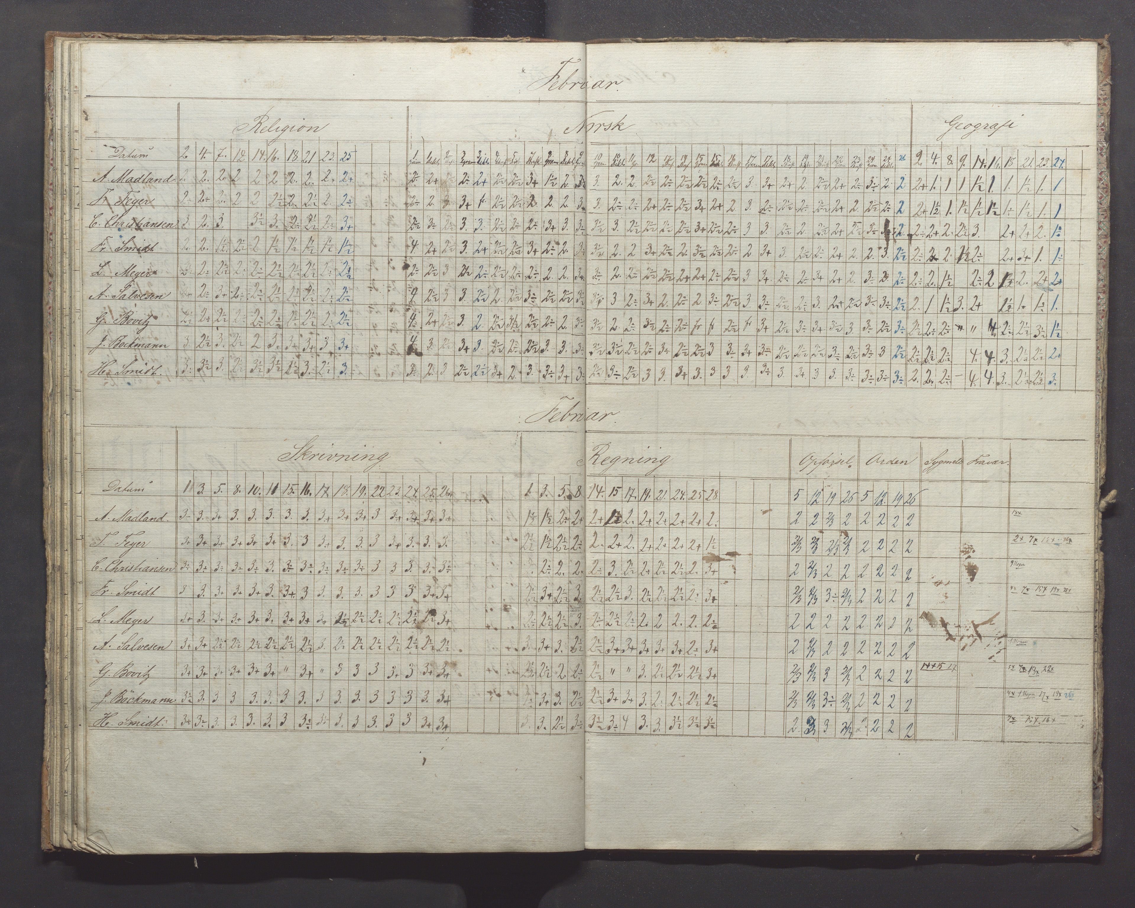 Egersund kommune (Ladested) - Egersund almueskole/folkeskole, IKAR/K-100521/H/L0007: Skoleprotokoll - Folkeskolen, forberedelsesklasse, 1855-1859, s. 39