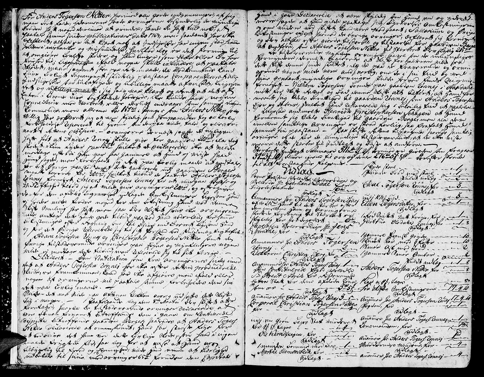 Indre Sogn tingrett, AV/SAB-A-3301/1/H/Ha/L0008a: Skifteprotokoll 8a, 1768-1774, s. 4b-5a