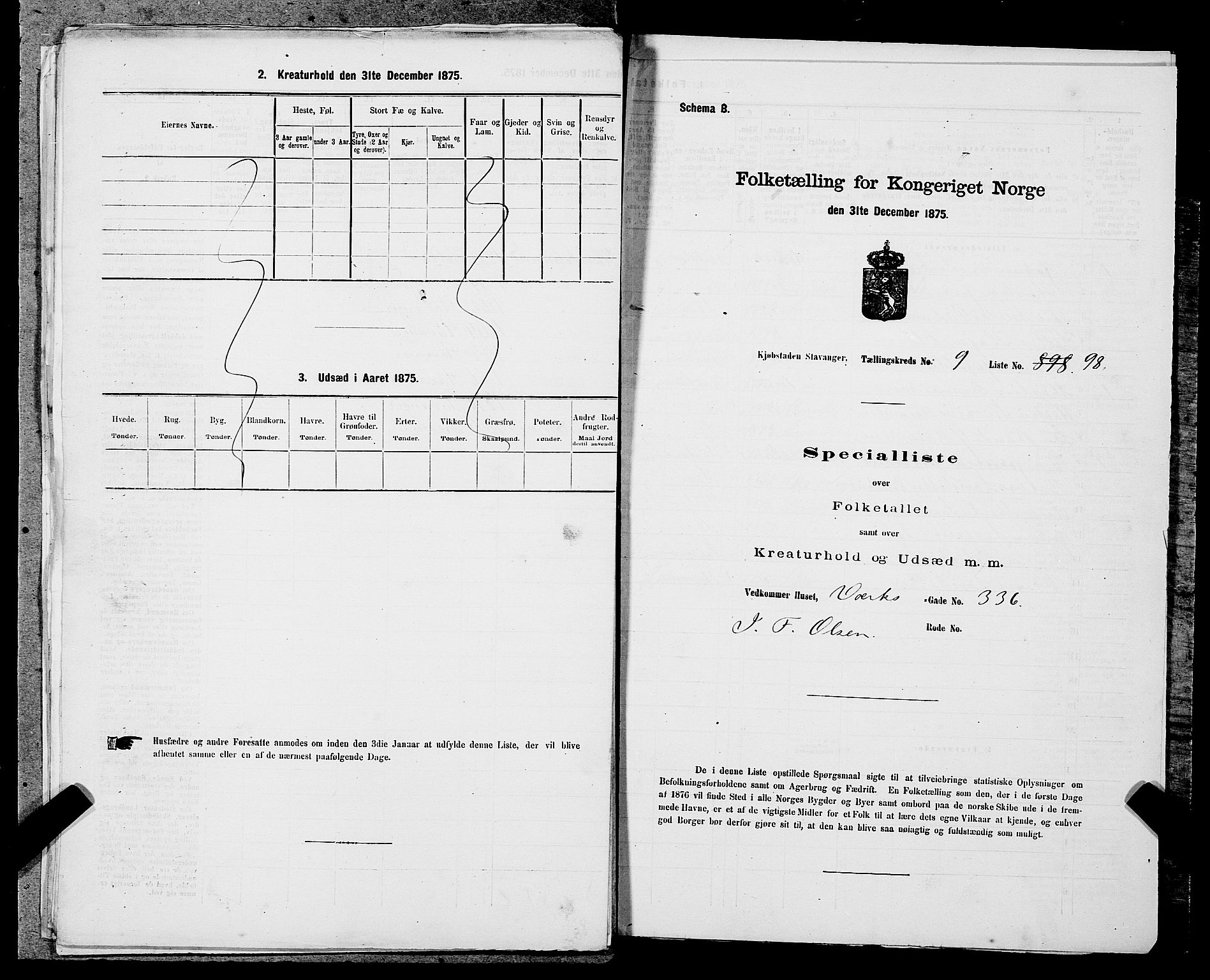 SAST, Folketelling 1875 for 1103 Stavanger kjøpstad, 1875, s. 1810