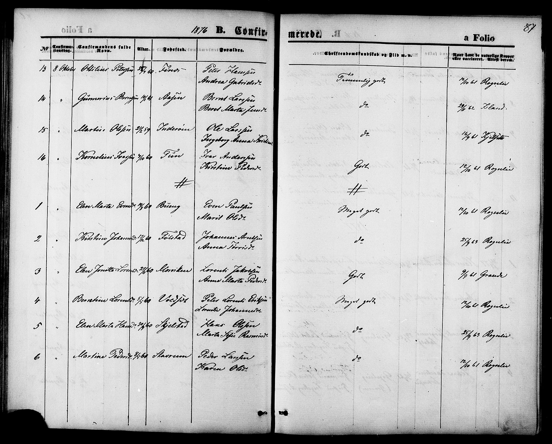 Ministerialprotokoller, klokkerbøker og fødselsregistre - Nord-Trøndelag, SAT/A-1458/744/L0419: Ministerialbok nr. 744A03, 1867-1881, s. 87