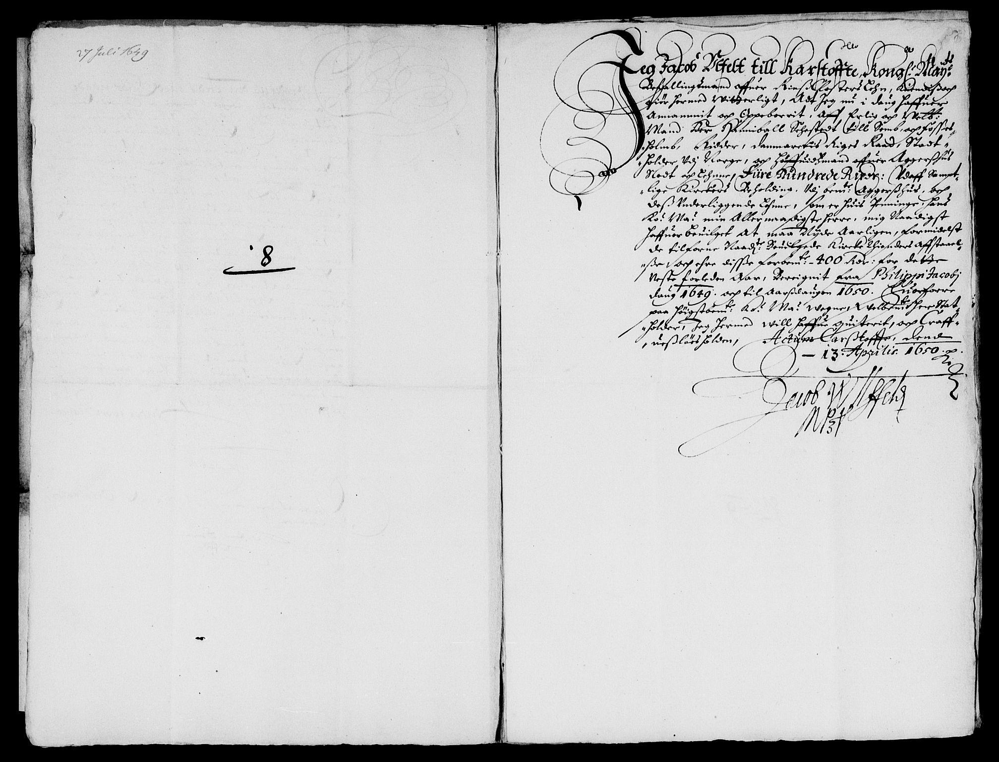 Rentekammeret inntil 1814, Reviderte regnskaper, Lensregnskaper, AV/RA-EA-5023/R/Rb/Rba/L0200: Akershus len, 1643-1651