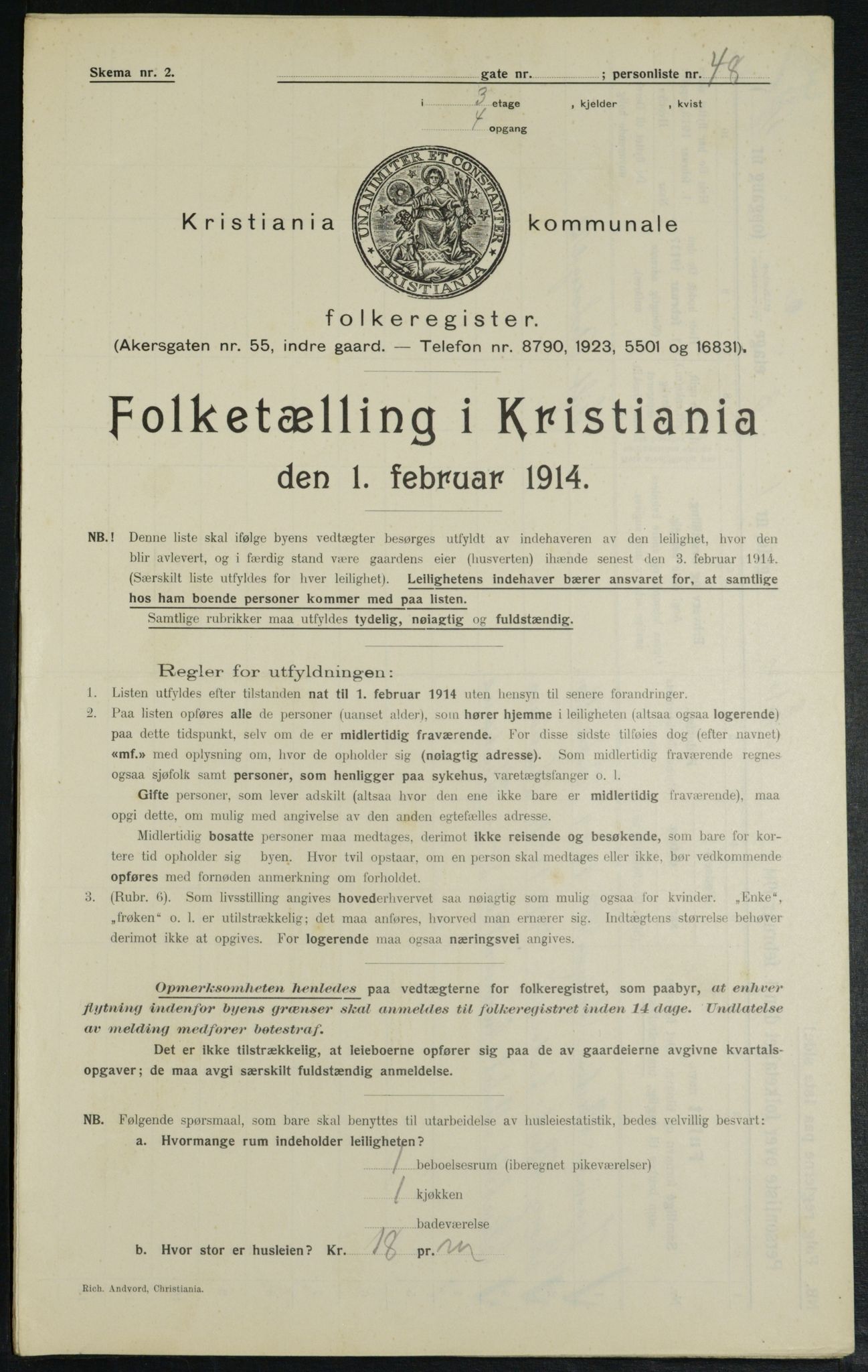 OBA, Kommunal folketelling 1.2.1914 for Kristiania, 1914, s. 1716