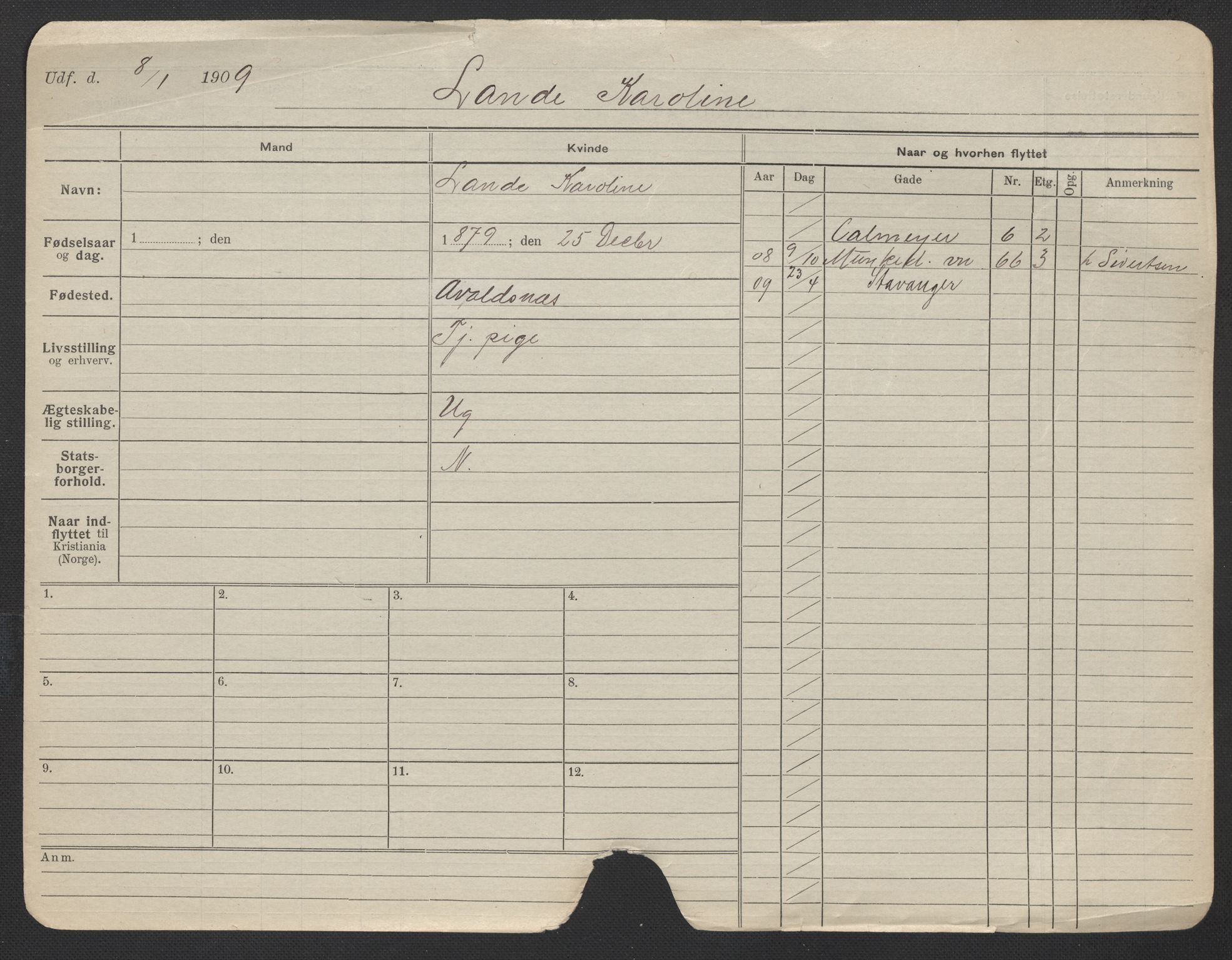 Oslo folkeregister, Registerkort, AV/SAO-A-11715/F/Fa/Fac/L0019: Kvinner, 1906-1914, s. 715a