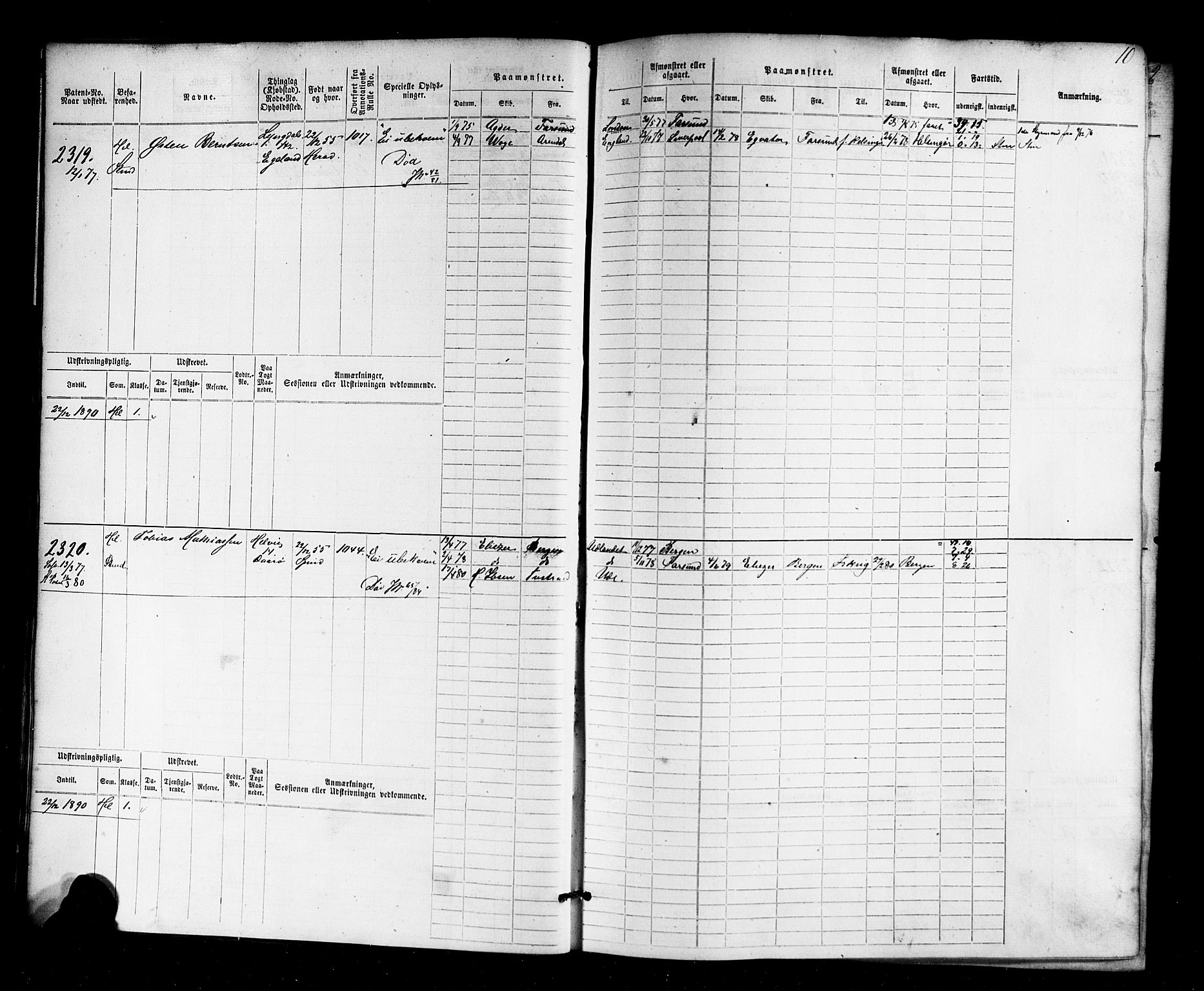 Farsund mønstringskrets, AV/SAK-2031-0017/F/Fb/L0018: Hovedrulle nr 2301-3066, Z-10, 1875-1914, s. 11