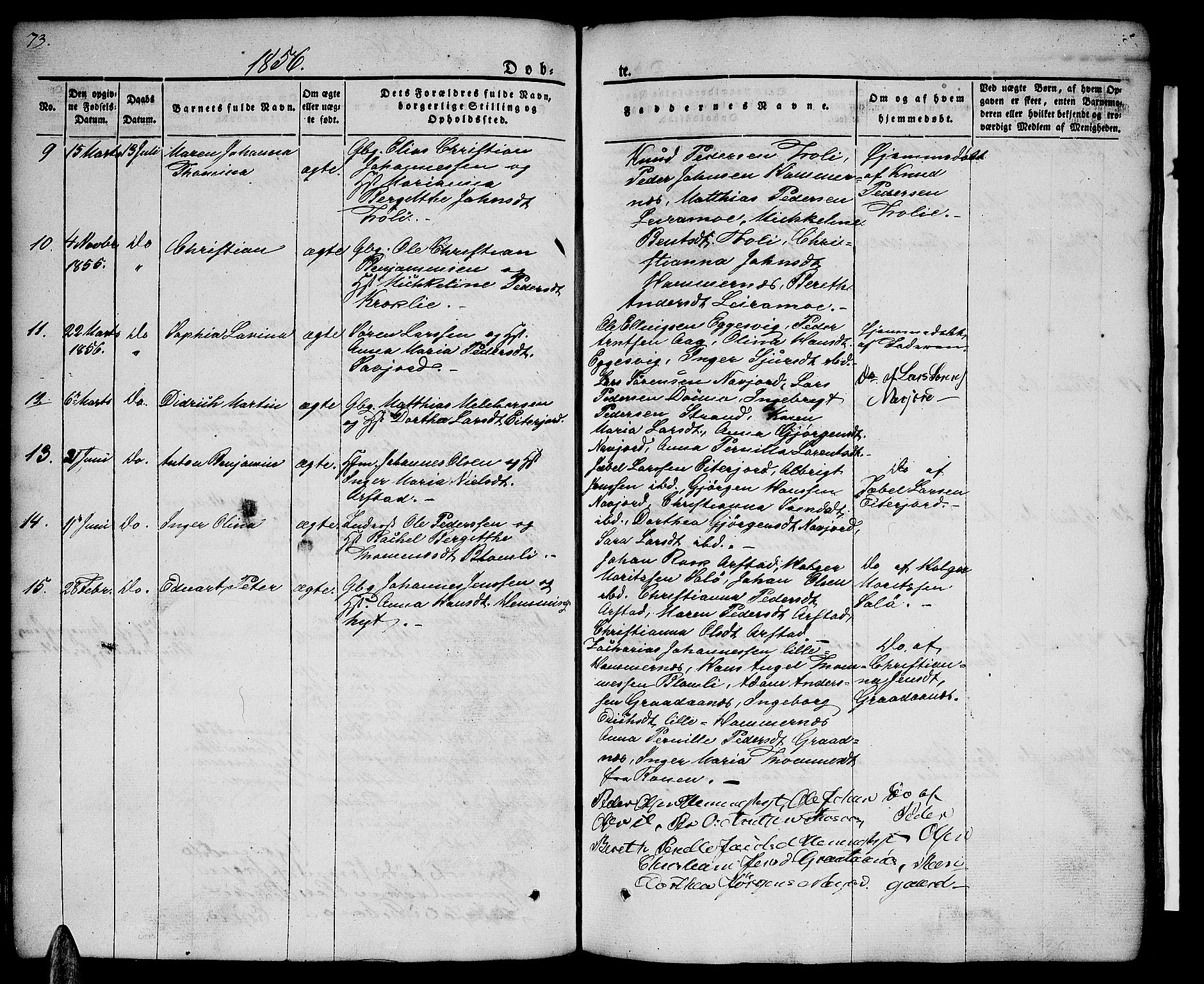 Ministerialprotokoller, klokkerbøker og fødselsregistre - Nordland, AV/SAT-A-1459/846/L0652: Klokkerbok nr. 846C02, 1841-1871, s. 73