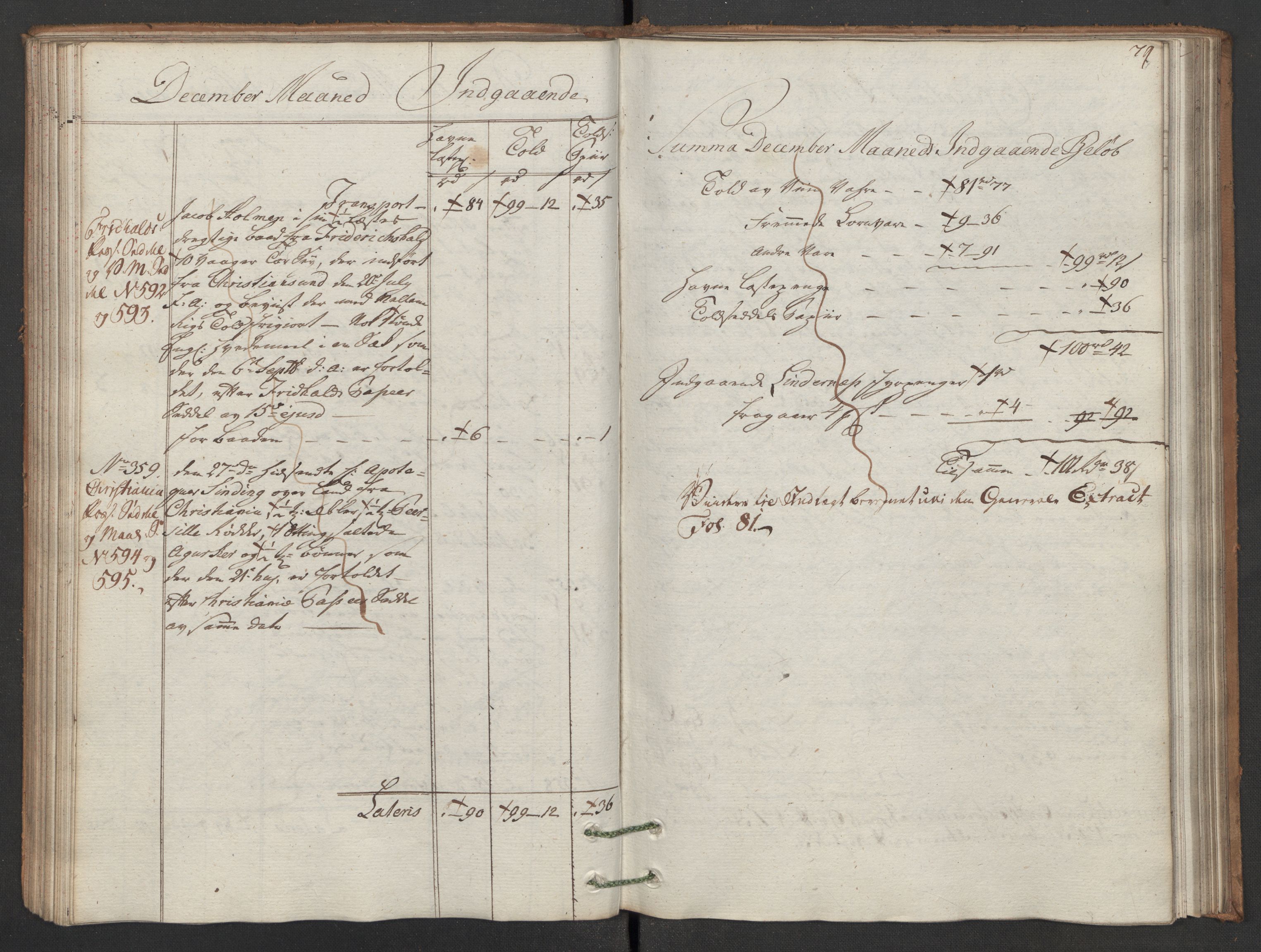 Generaltollkammeret, tollregnskaper, AV/RA-EA-5490/R02/L0091/0001: Tollregnskaper Fredrikstad / Inngående hovedtollbok, 1786, s. 78b-79a