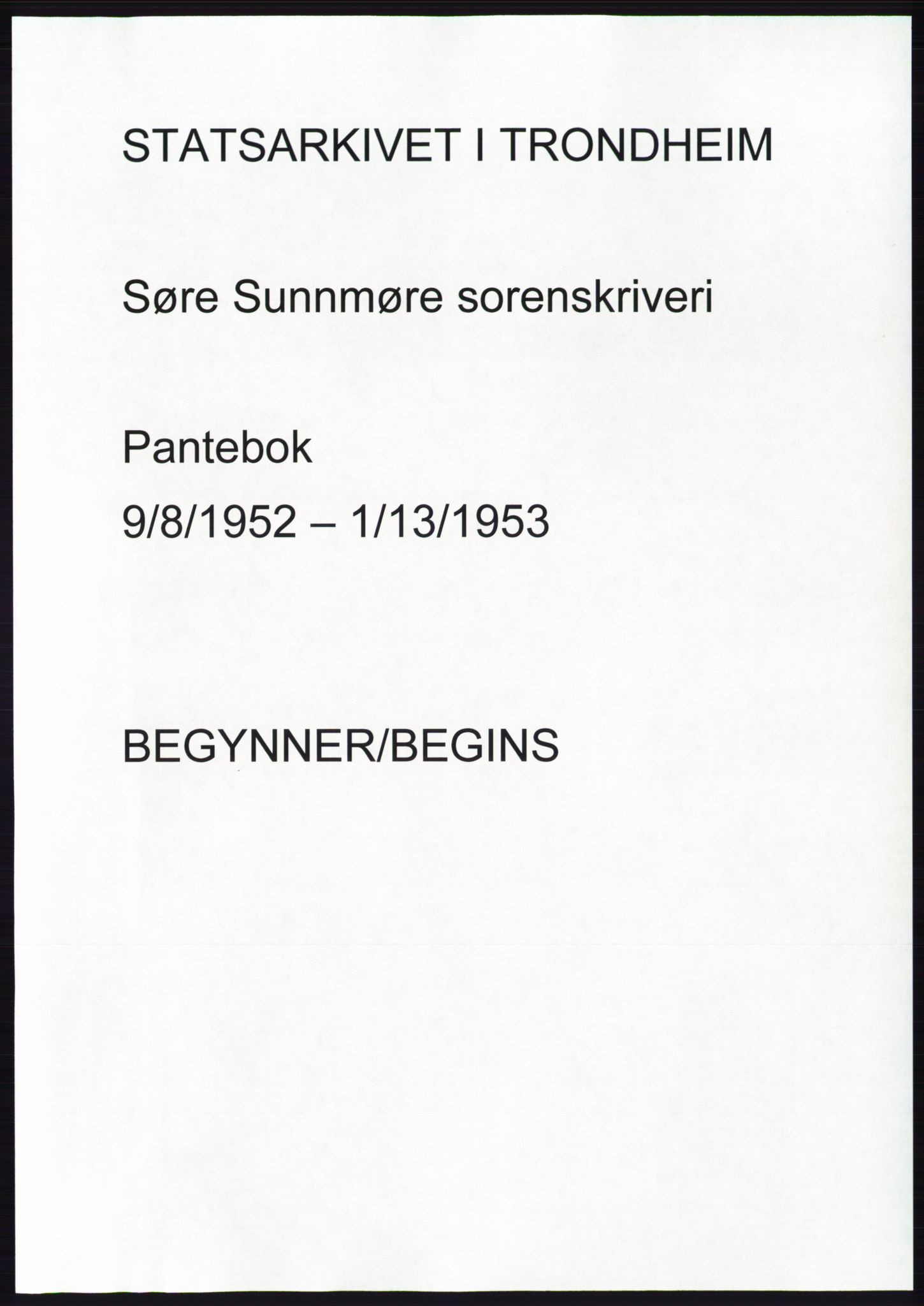 Søre Sunnmøre sorenskriveri, AV/SAT-A-4122/1/2/2C/L0093: Pantebok nr. 19A, 1952-1953