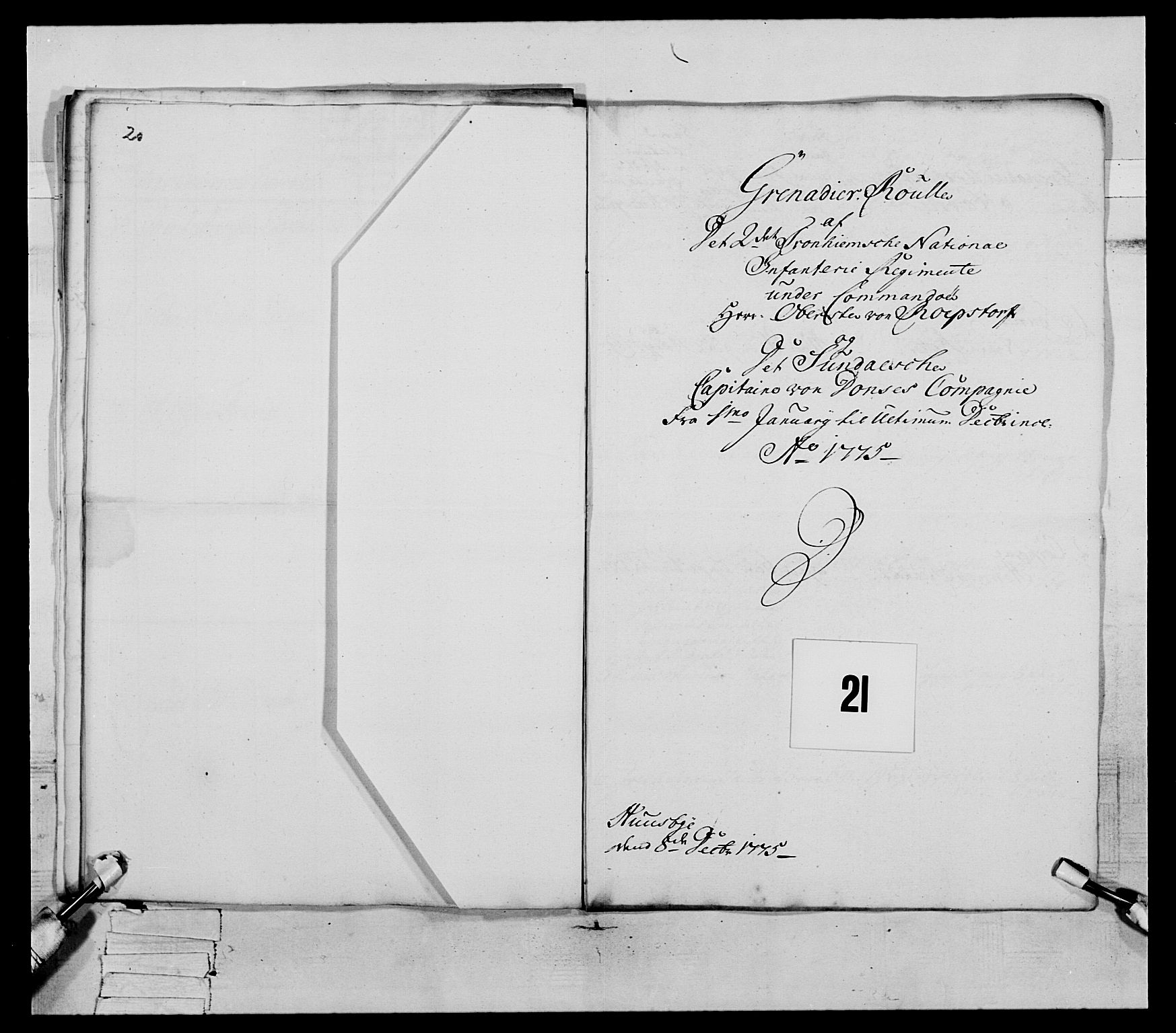 Generalitets- og kommissariatskollegiet, Det kongelige norske kommissariatskollegium, AV/RA-EA-5420/E/Eh/L0077: 2. Trondheimske nasjonale infanteriregiment, 1774-1778, s. 101