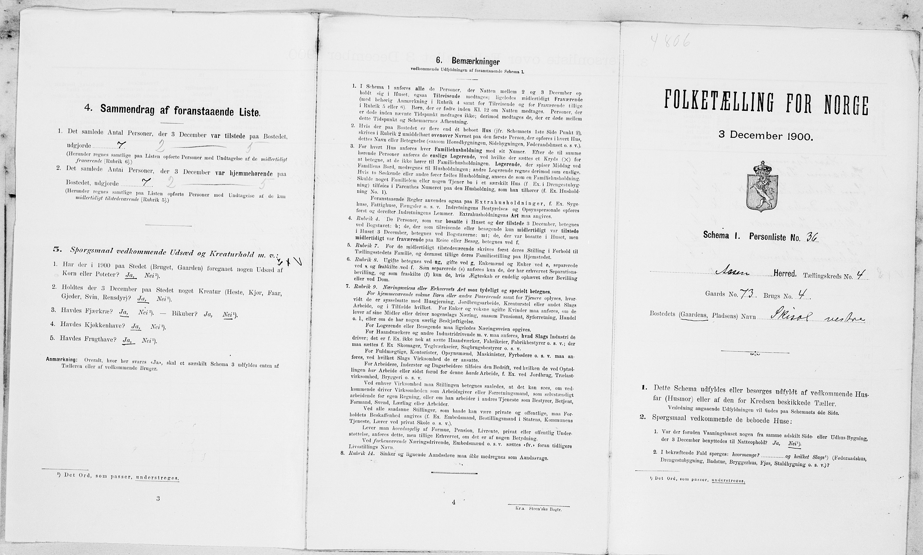 SAT, Folketelling 1900 for 1716 Åsen herred, 1900, s. 486