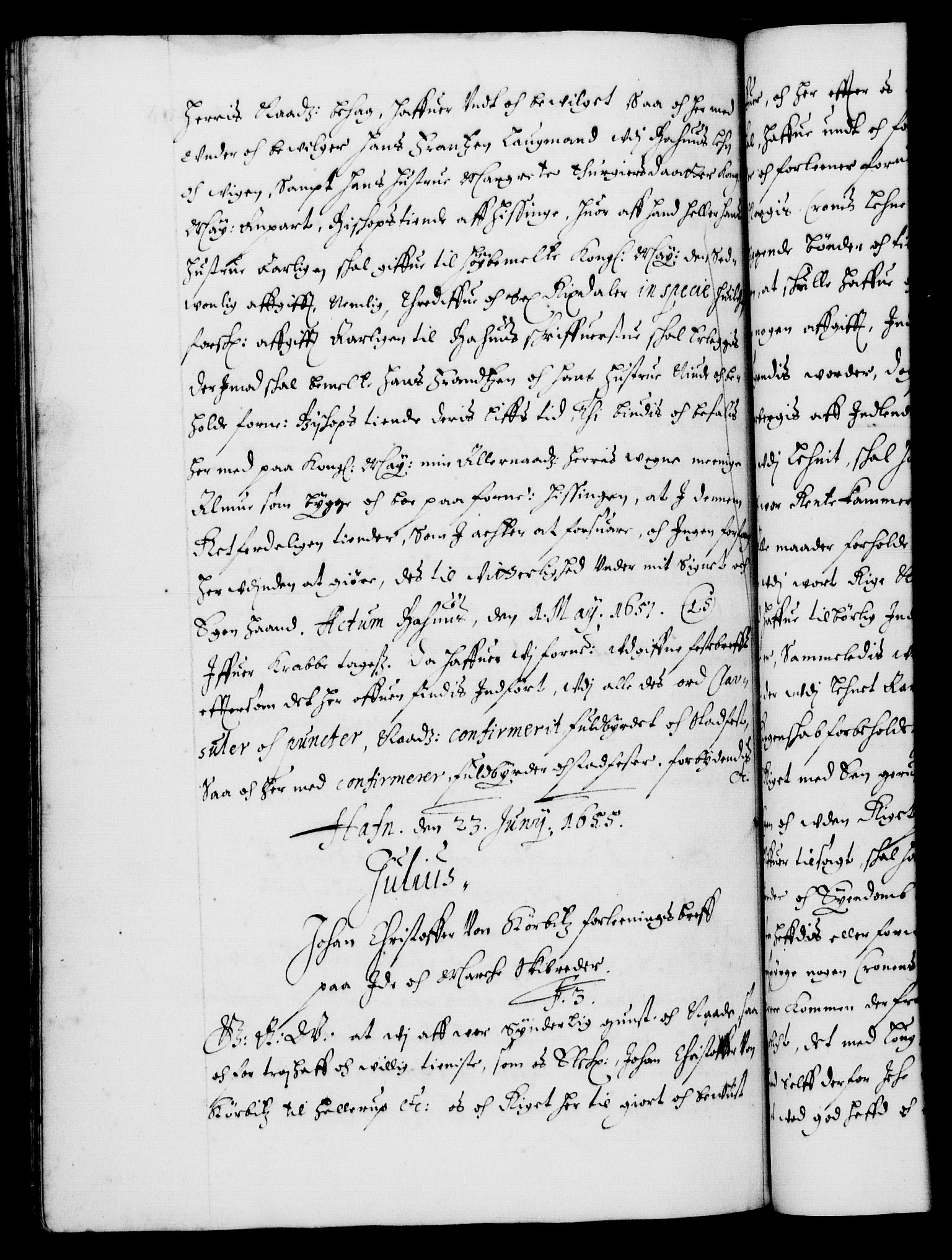 Danske Kanselli 1572-1799, RA/EA-3023/F/Fc/Fca/Fcaa/L0008: Norske registre (mikrofilm), 1651-1656, s. 496b