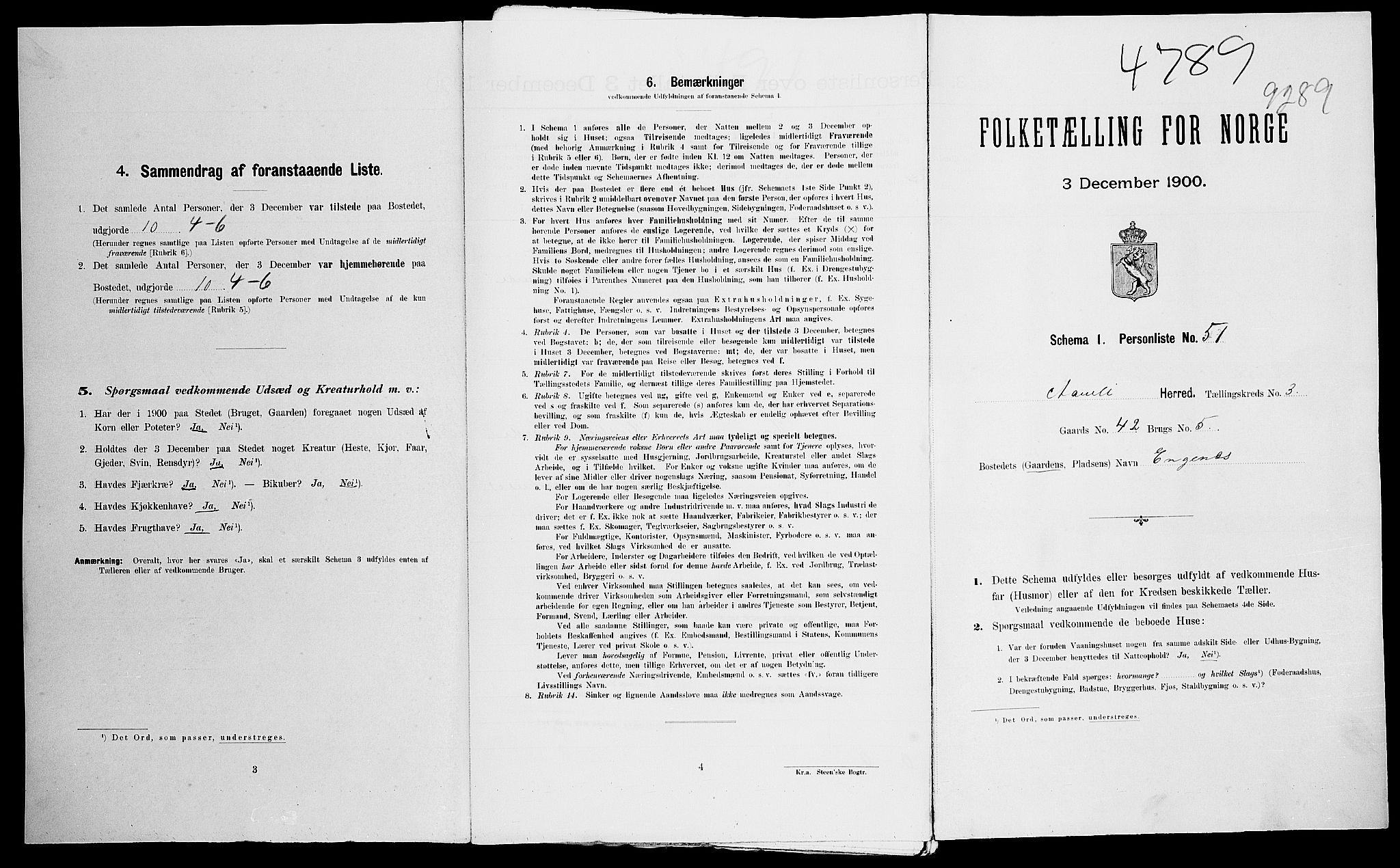 SAK, Folketelling 1900 for 0929 Åmli herred, 1900, s. 54