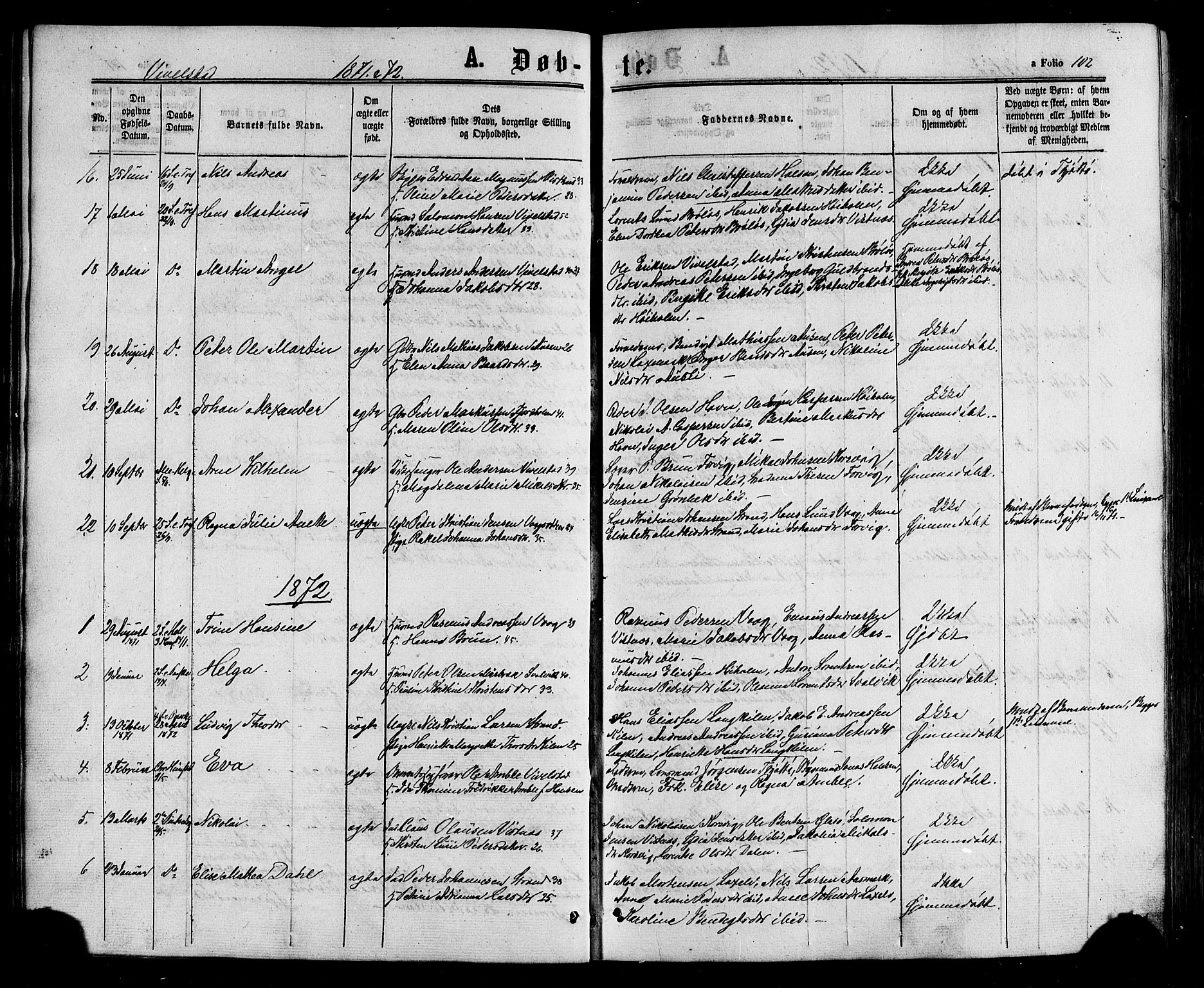 Ministerialprotokoller, klokkerbøker og fødselsregistre - Nordland, SAT/A-1459/817/L0262: Ministerialbok nr. 817A03 /2, 1867-1877, s. 102