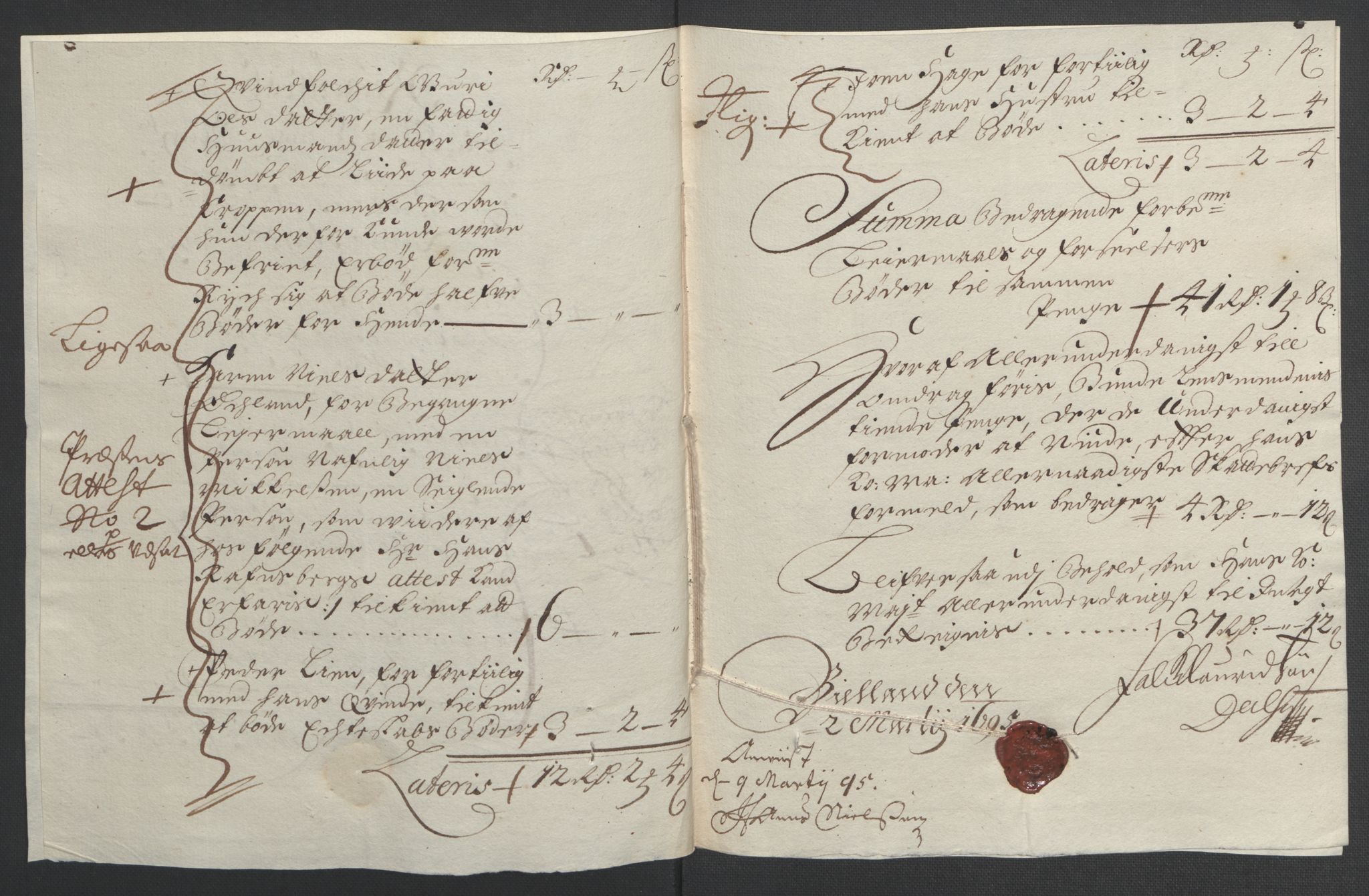 Rentekammeret inntil 1814, Reviderte regnskaper, Fogderegnskap, RA/EA-4092/R48/L2975: Fogderegnskap Sunnhordland og Hardanger, 1694, s. 93