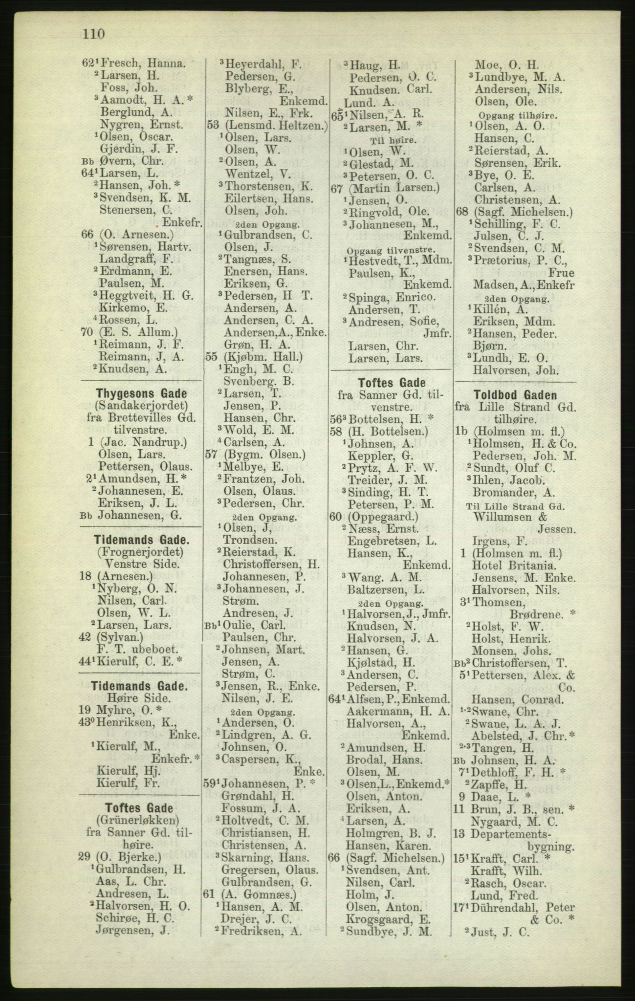 Kristiania/Oslo adressebok, PUBL/-, 1882, s. 110