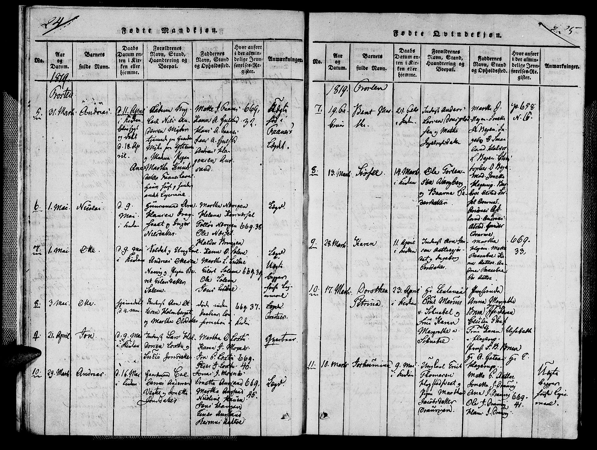 Ministerialprotokoller, klokkerbøker og fødselsregistre - Nord-Trøndelag, SAT/A-1458/713/L0112: Ministerialbok nr. 713A04 /1, 1817-1827, s. 24-25