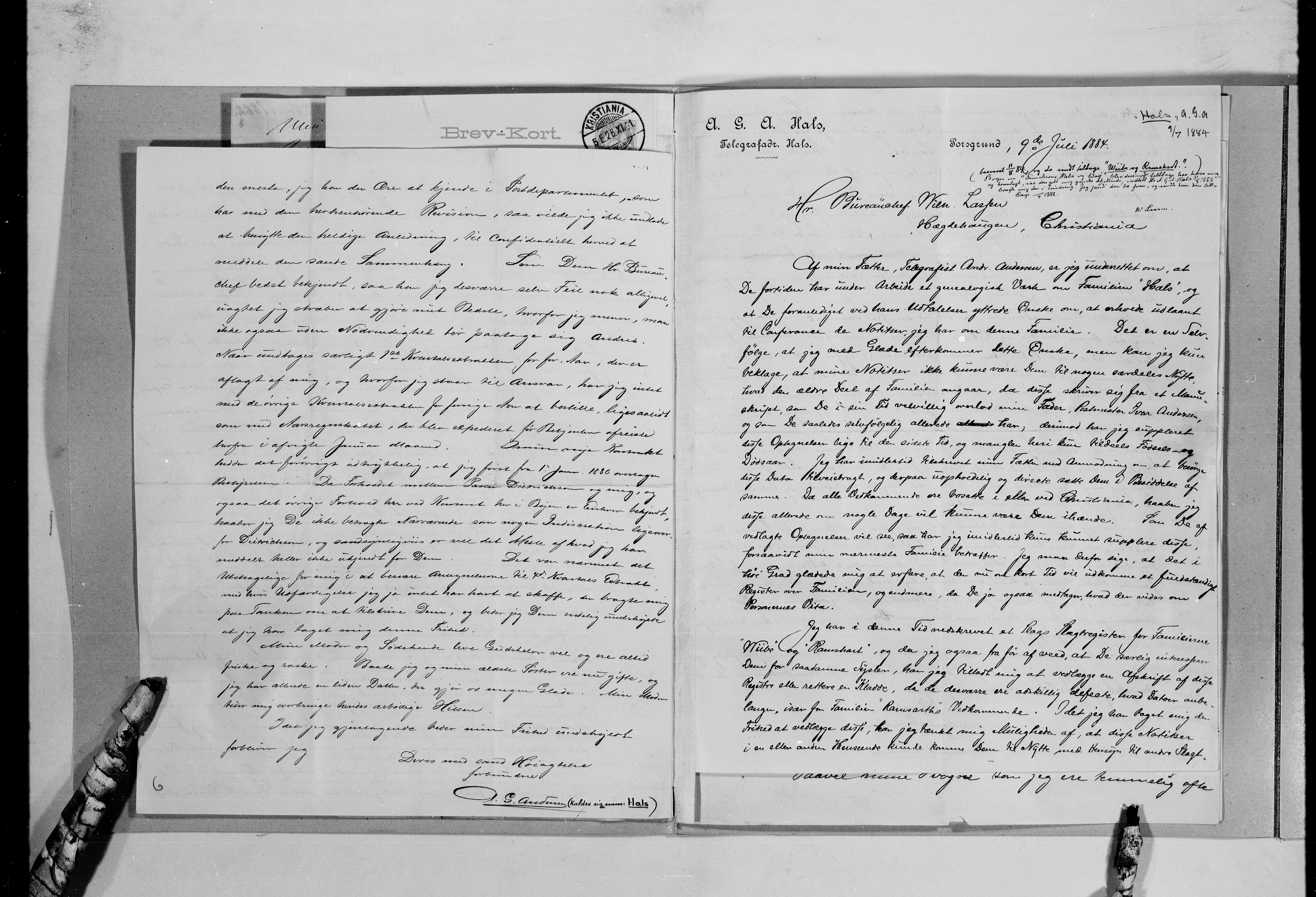 Lassens samlinger, AV/RA-PA-0051/G/L0098: Alfabetisk ordnede brev til Wilhelm Lassen: Hagemann - Jørgensen, 1815-1907, s. 11