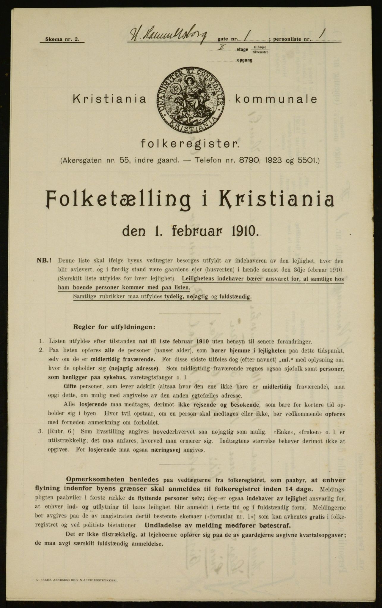 OBA, Kommunal folketelling 1.2.1910 for Kristiania, 1910, s. 66854