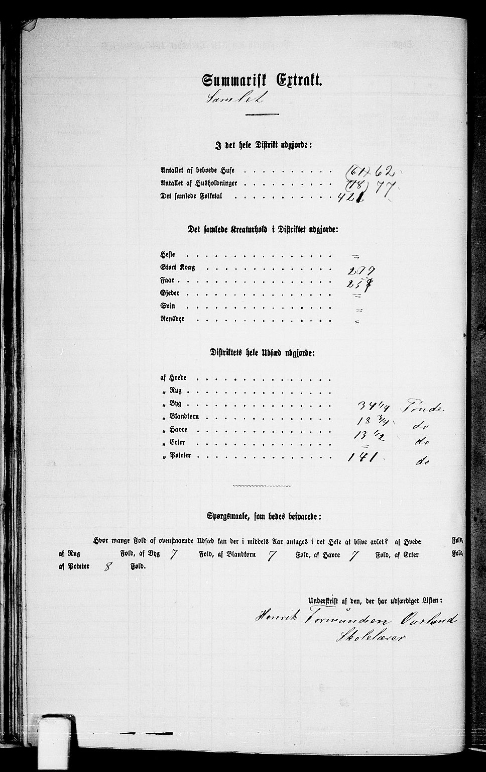 RA, Folketelling 1865 for 1019L Mandal prestegjeld, Halse sokn og Harkmark sokn, 1865, s. 32