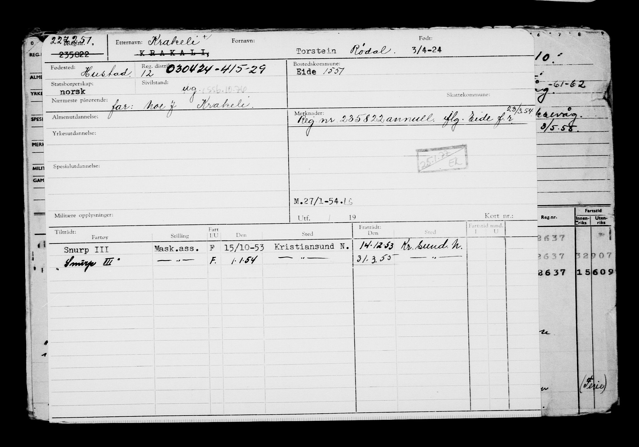 Direktoratet for sjømenn, AV/RA-S-3545/G/Gb/L0229: Hovedkort, 1924, s. 622