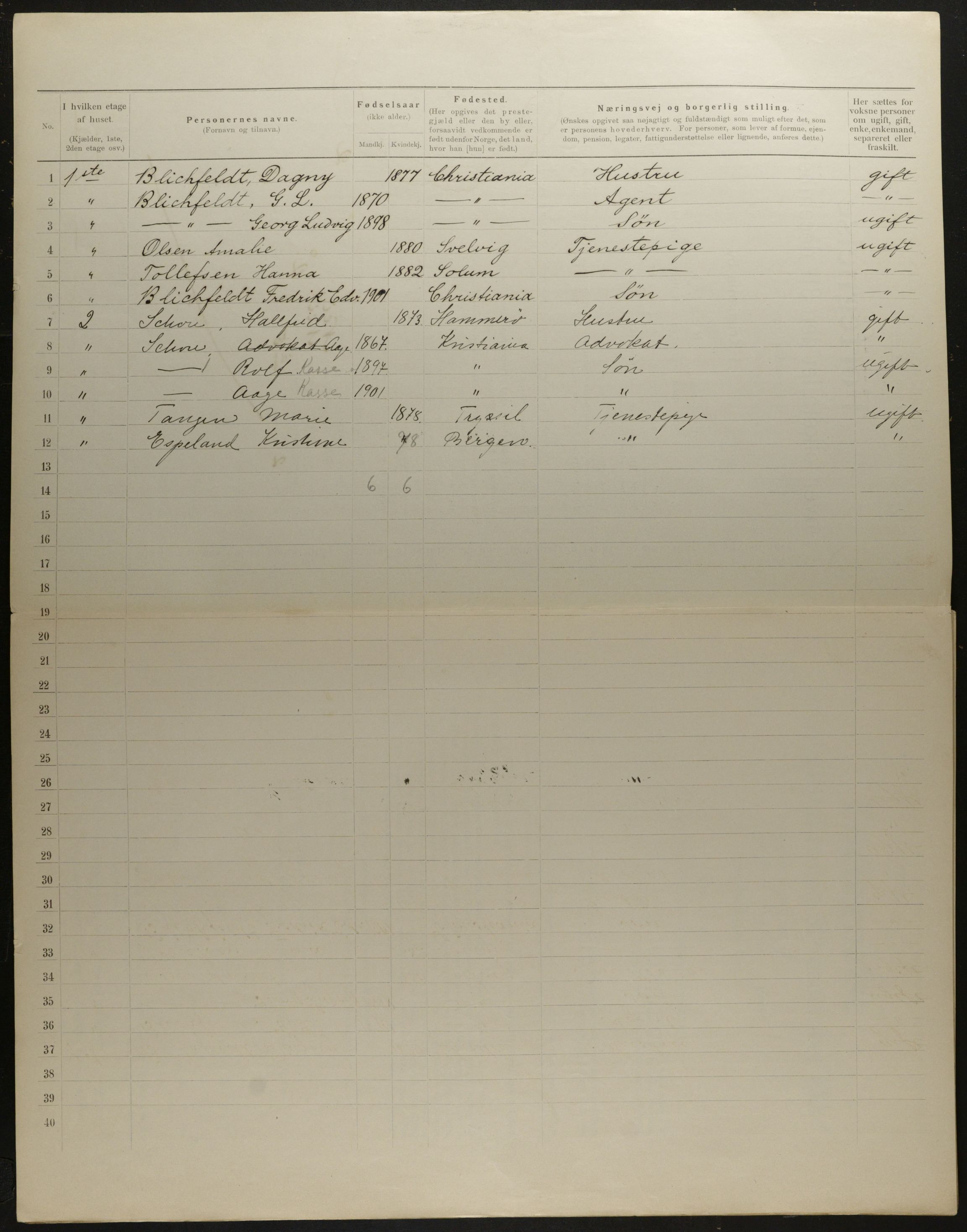 OBA, Kommunal folketelling 31.12.1901 for Kristiania kjøpstad, 1901, s. 7062