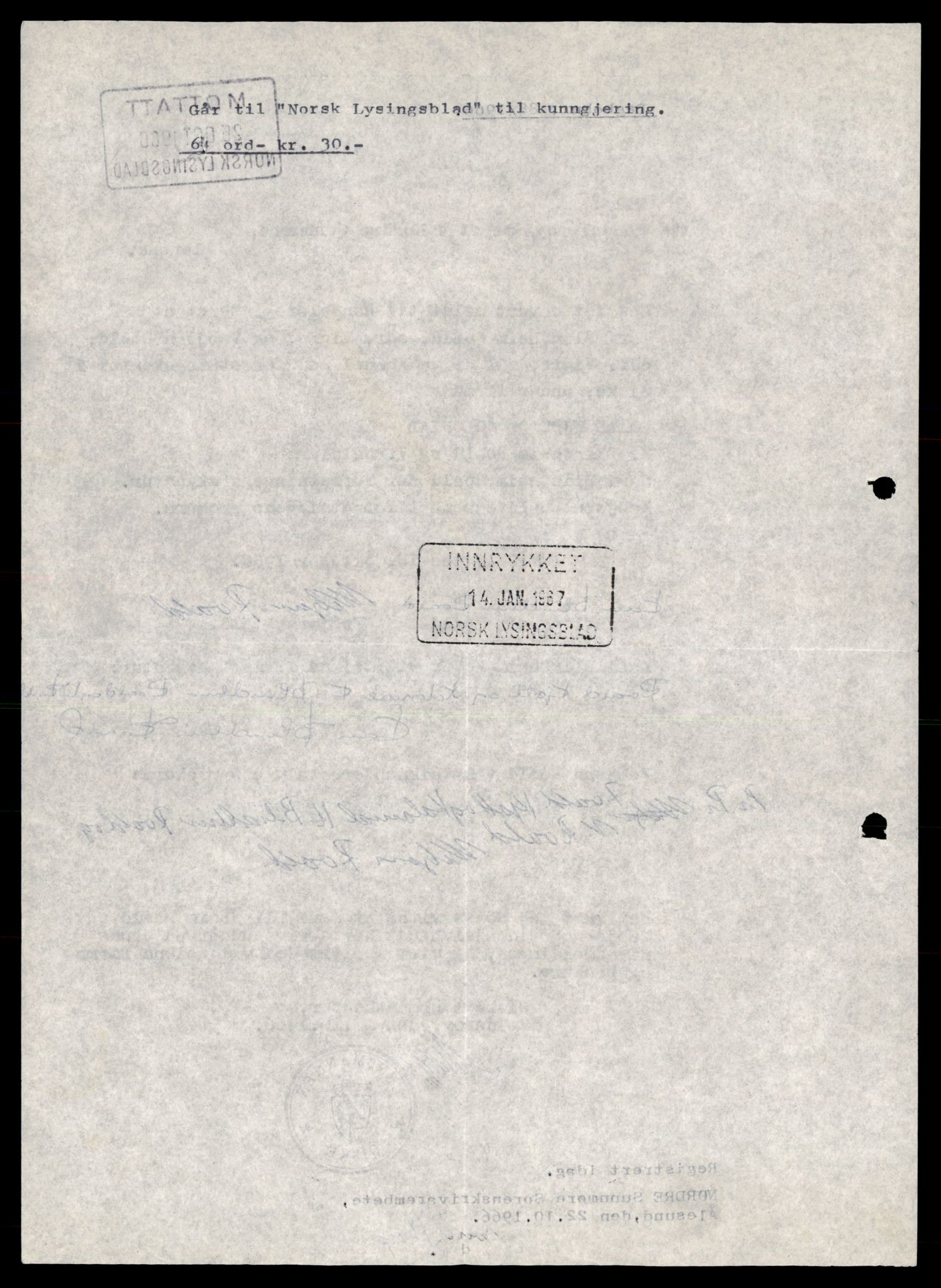 Nordre Sunnmøre sorenskriveri, AV/SAT-A-0006/2/J/Jd/Jdb/L0007: Bilag. Enkeltmannsforetak, R-S, 1944-1990, s. 14