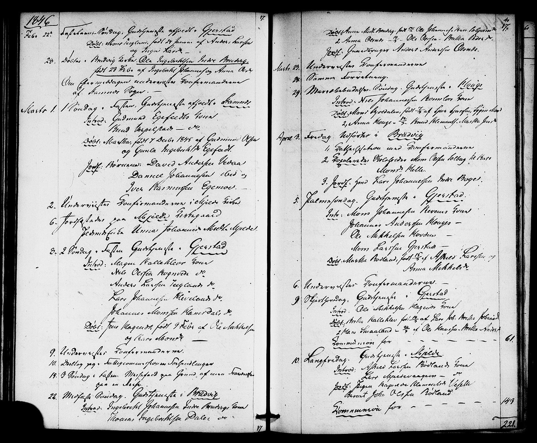 Haus sokneprestembete, SAB/A-75601: Residerende kapellans bok nr. A 2, 1841-1850, s. 40