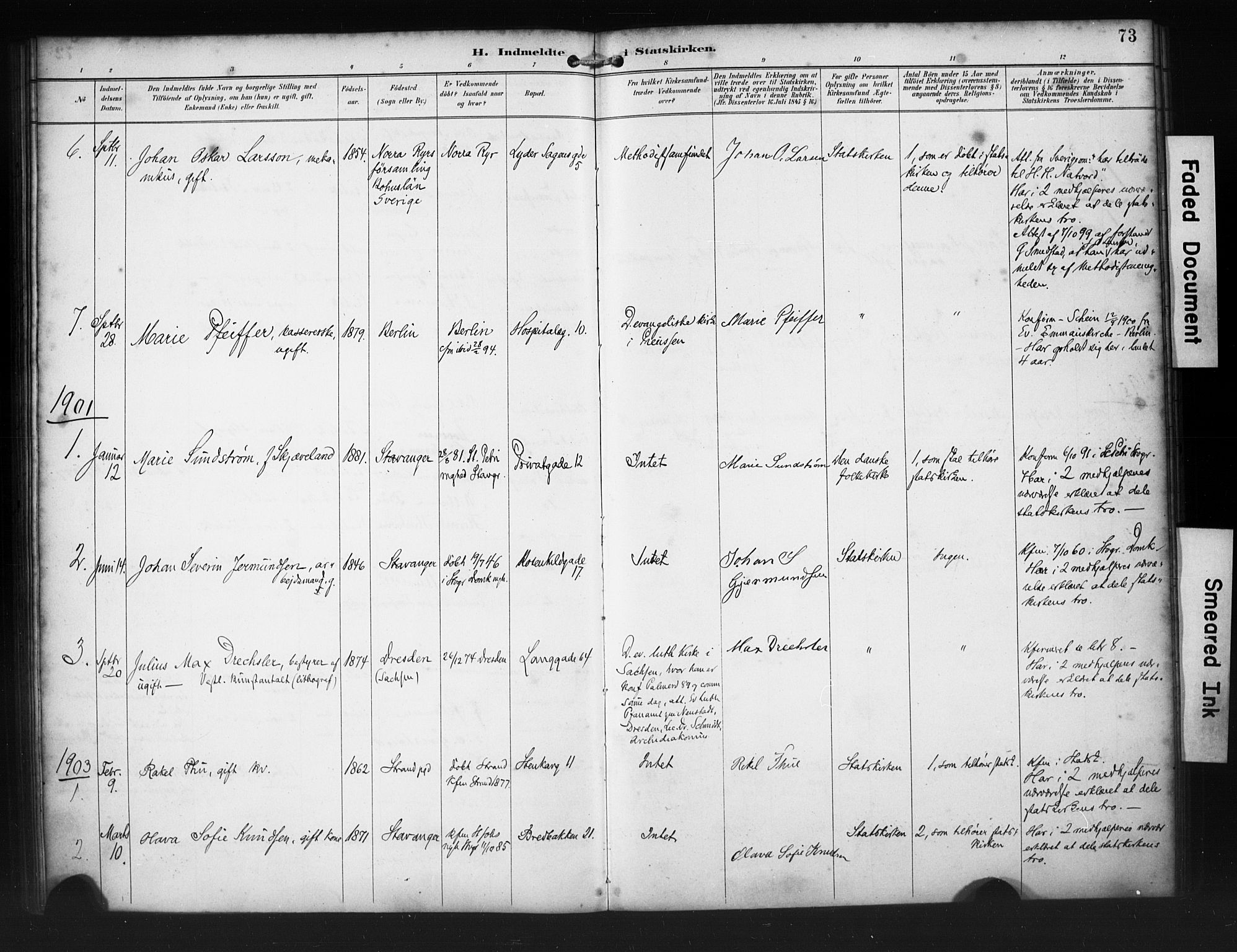 St. Petri sokneprestkontor, AV/SAST-A-101813/001/30/30BA/L0020: Ministerialbok nr. A 18, 1893-1928, s. 73