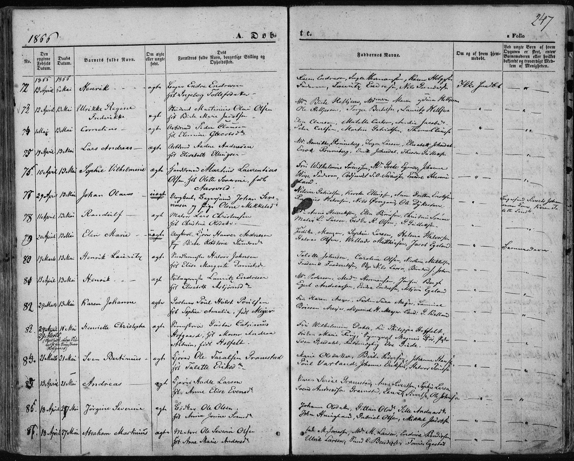 Domkirken sokneprestkontor, SAST/A-101812/001/30/30BA/L0017: Ministerialbok nr. A 16, 1855-1867, s. 247