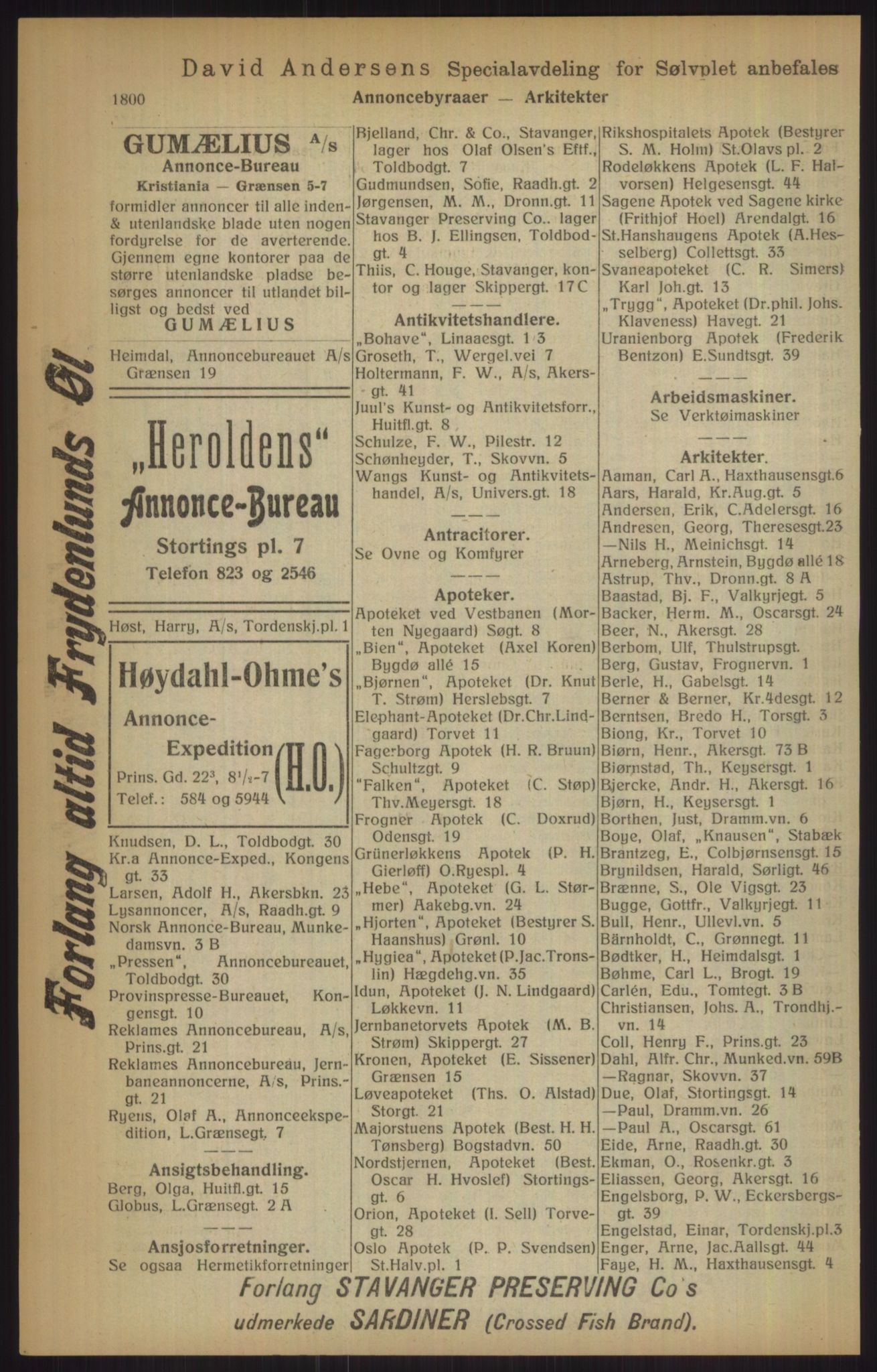 Kristiania/Oslo adressebok, PUBL/-, 1915, s. 1800