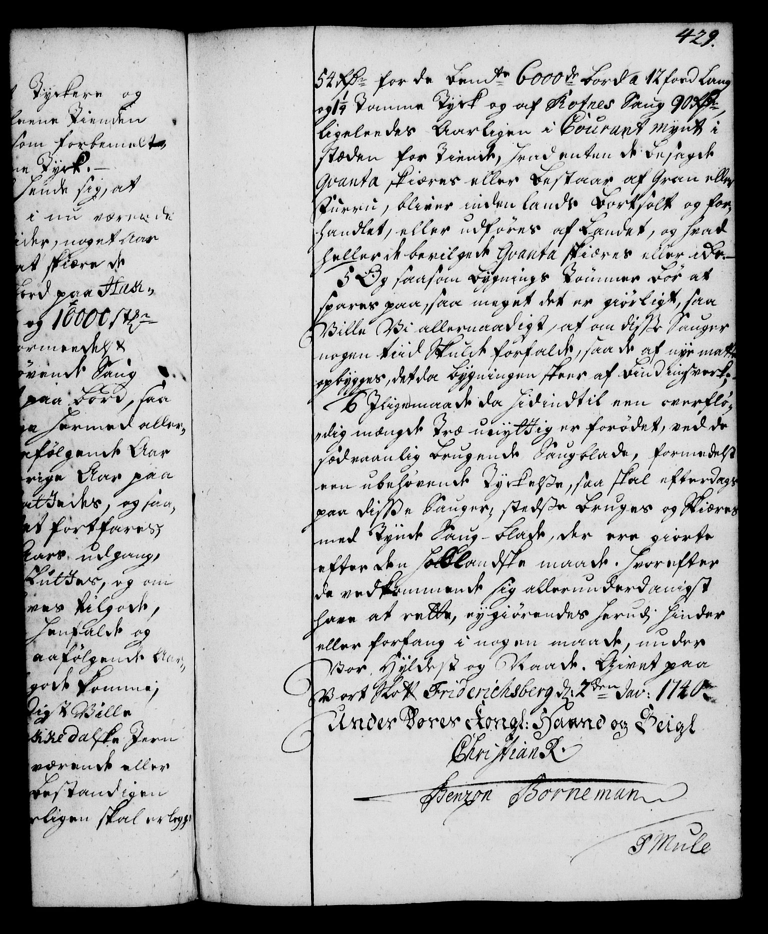 Rentekammeret, Kammerkanselliet, RA/EA-3111/G/Gg/Gga/L0004: Norsk ekspedisjonsprotokoll med register (merket RK 53.4), 1734-1741, s. 429