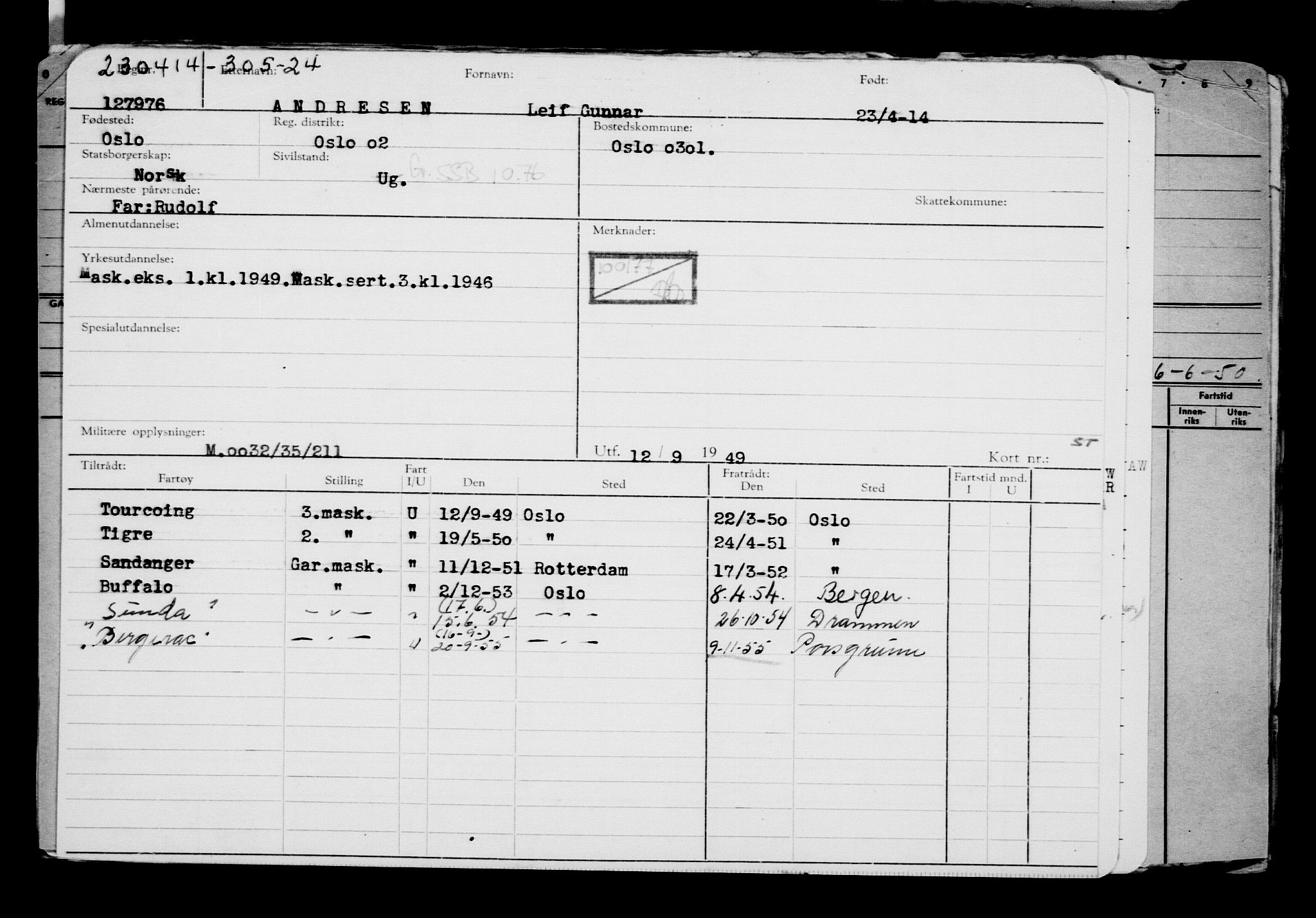 Direktoratet for sjømenn, AV/RA-S-3545/G/Gb/L0120: Hovedkort, 1914, s. 205