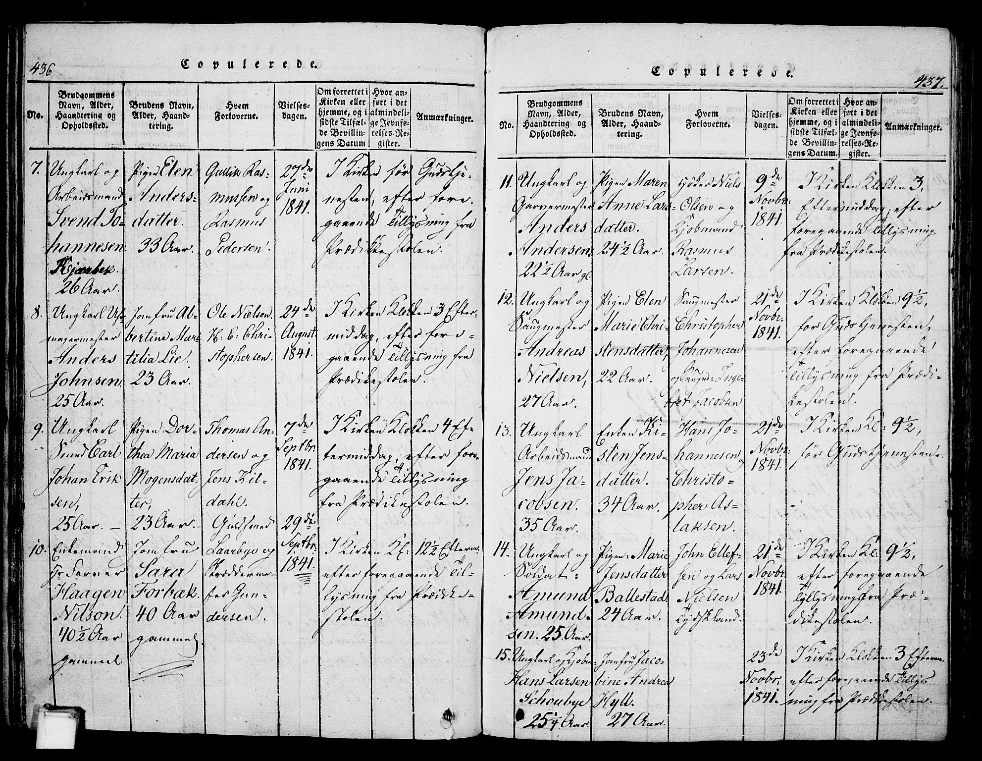 Skien kirkebøker, AV/SAKO-A-302/G/Ga/L0002: Klokkerbok nr. 2, 1814-1842, s. 436-437