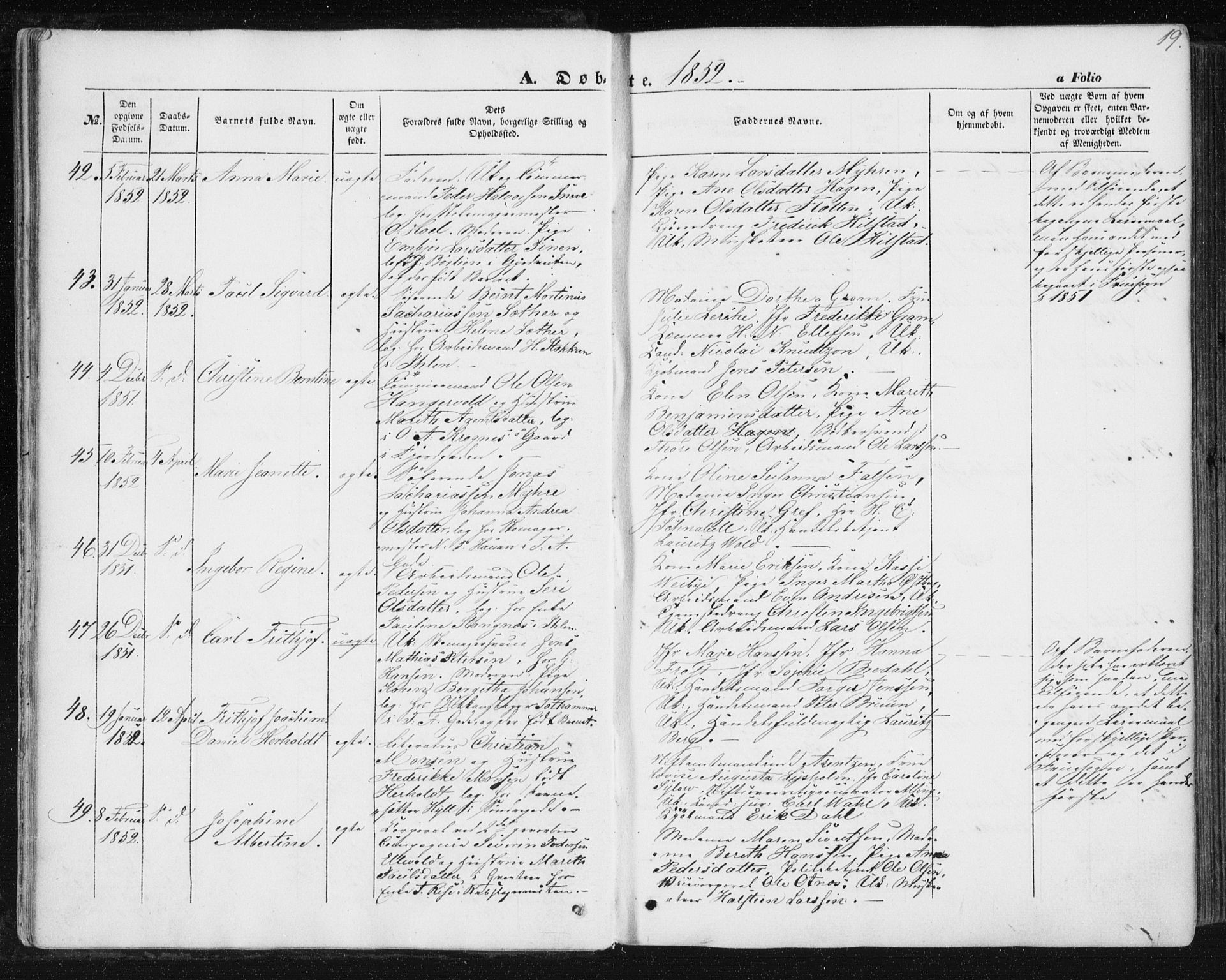 Ministerialprotokoller, klokkerbøker og fødselsregistre - Sør-Trøndelag, SAT/A-1456/602/L0112: Ministerialbok nr. 602A10, 1848-1859, s. 19