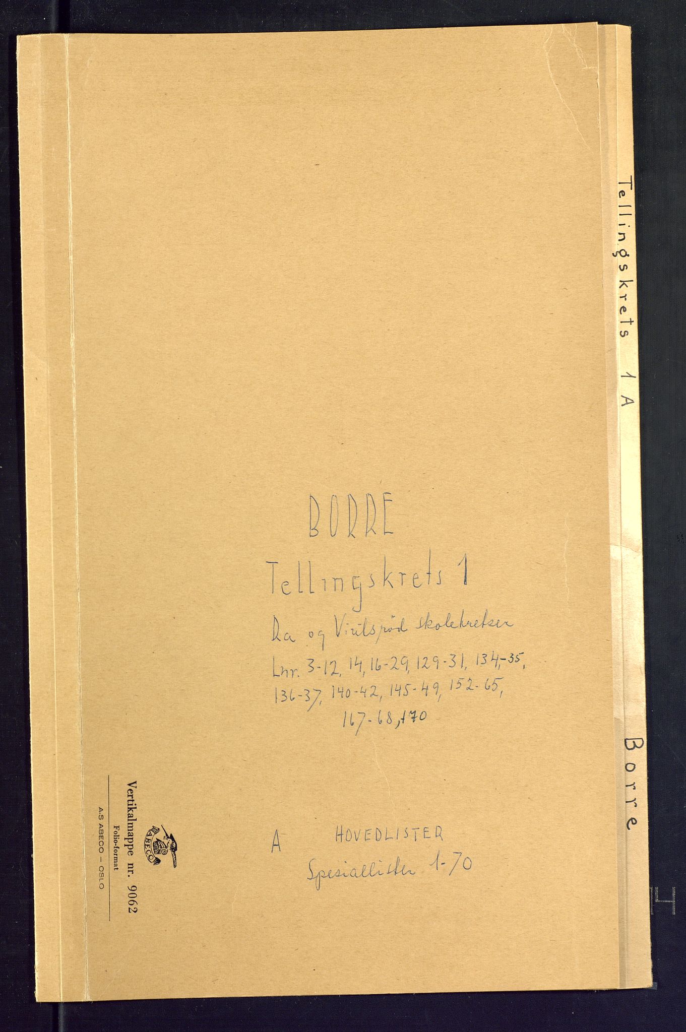 SAKO, Folketelling 1875 for 0717L Borre prestegjeld, Borre sokn og Nykirke sokn, 1875, s. 1