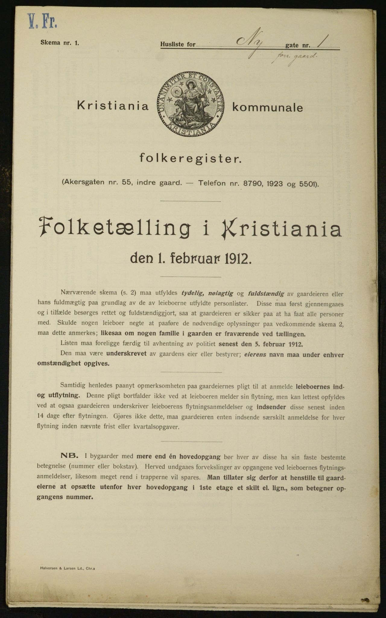 OBA, Kommunal folketelling 1.2.1912 for Kristiania, 1912, s. 74588