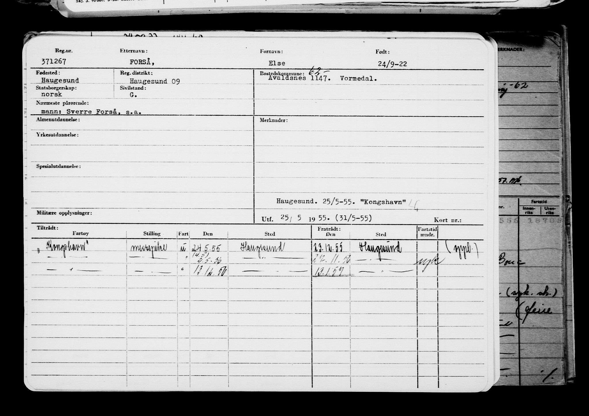 Direktoratet for sjømenn, AV/RA-S-3545/G/Gb/L0210: Hovedkort, 1922, s. 802