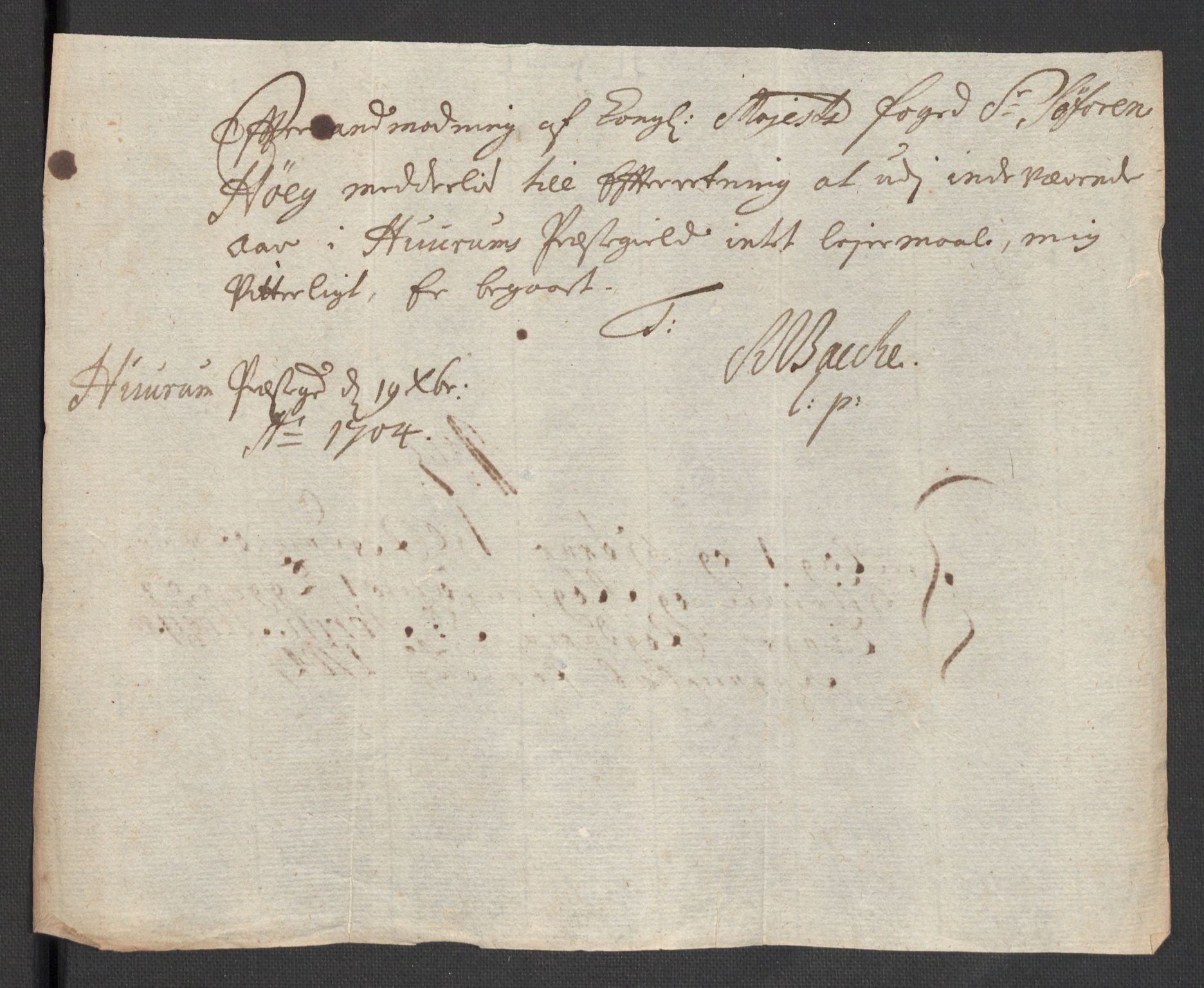 Rentekammeret inntil 1814, Reviderte regnskaper, Fogderegnskap, AV/RA-EA-4092/R30/L1700: Fogderegnskap Hurum, Røyken, Eiker og Lier, 1704-1705, s. 22