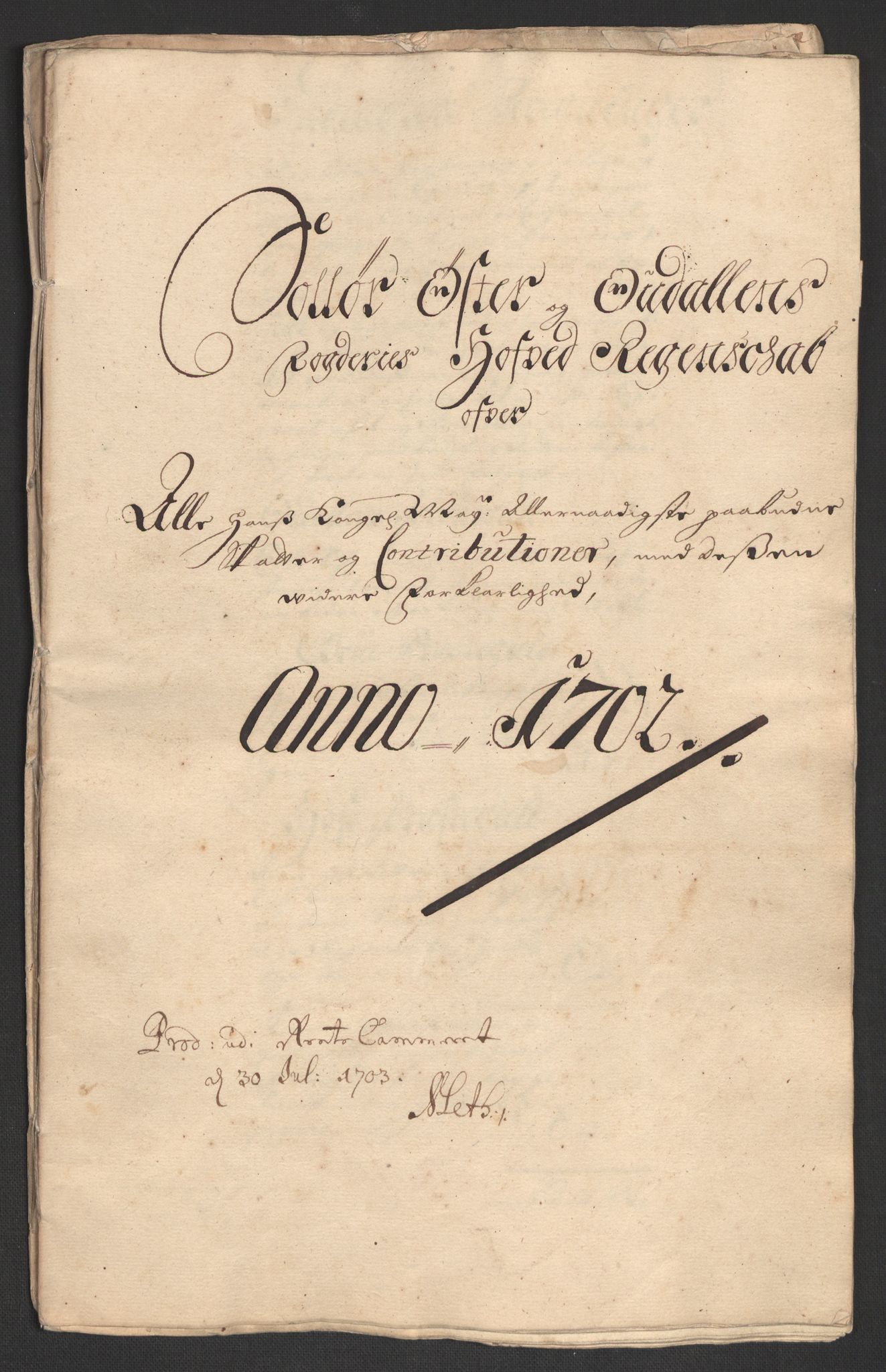 Rentekammeret inntil 1814, Reviderte regnskaper, Fogderegnskap, RA/EA-4092/R13/L0840: Fogderegnskap Solør, Odal og Østerdal, 1702, s. 3