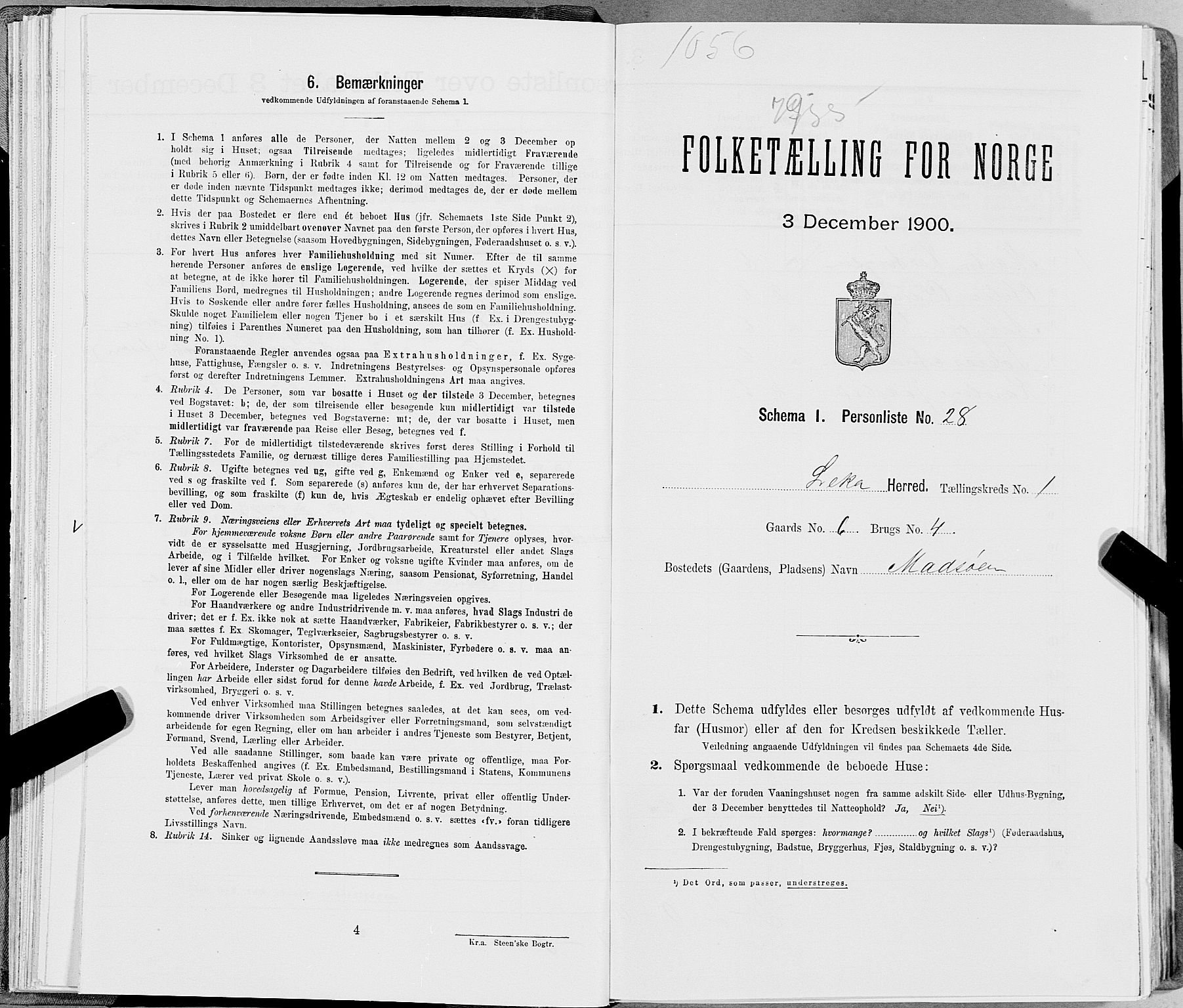 SAT, Folketelling 1900 for 1755 Leka herred, 1900, s. 95
