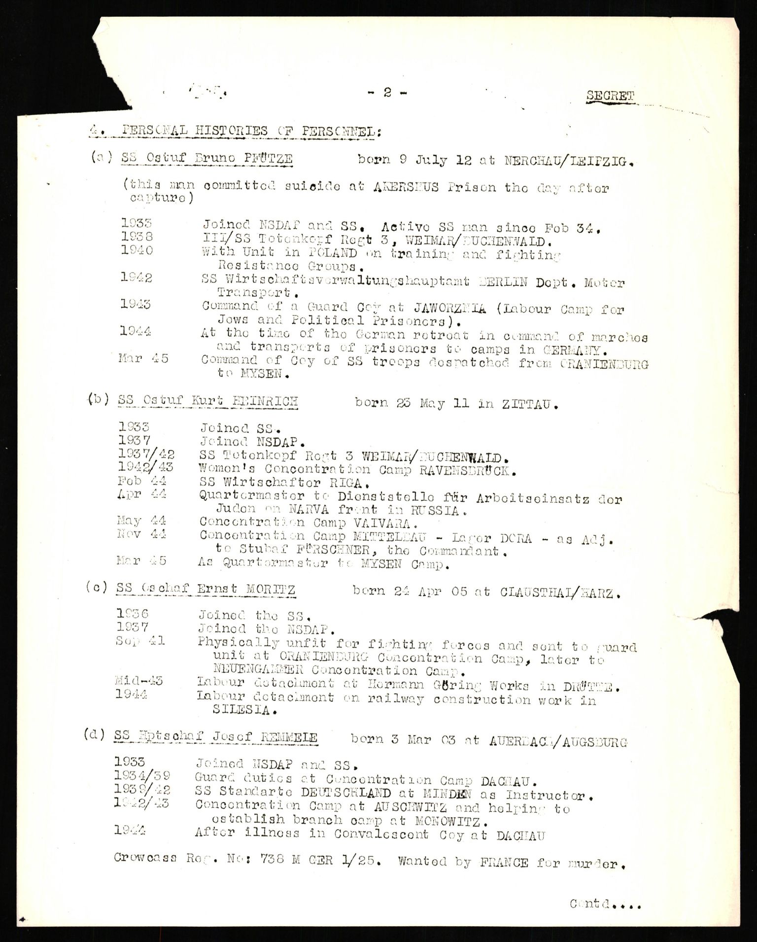 Forsvaret, Forsvarets overkommando II, AV/RA-RAFA-3915/D/Db/L0019: CI Questionaires. Tyske okkupasjonsstyrker i Norge. Tyskere., 1945-1946, s. 550
