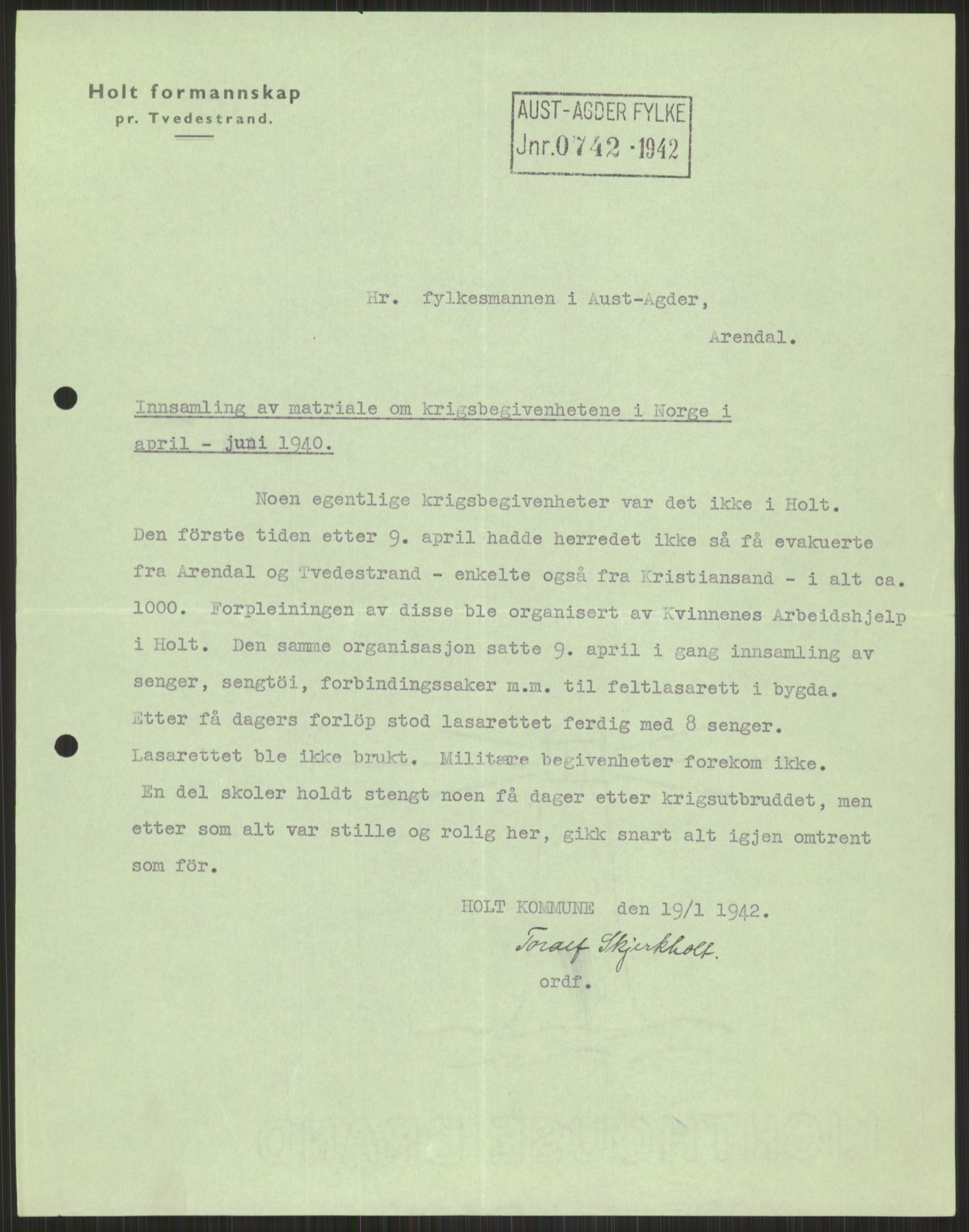 Forsvaret, Forsvarets krigshistoriske avdeling, AV/RA-RAFA-2017/Y/Ya/L0014: II-C-11-31 - Fylkesmenn.  Rapporter om krigsbegivenhetene 1940., 1940, s. 753