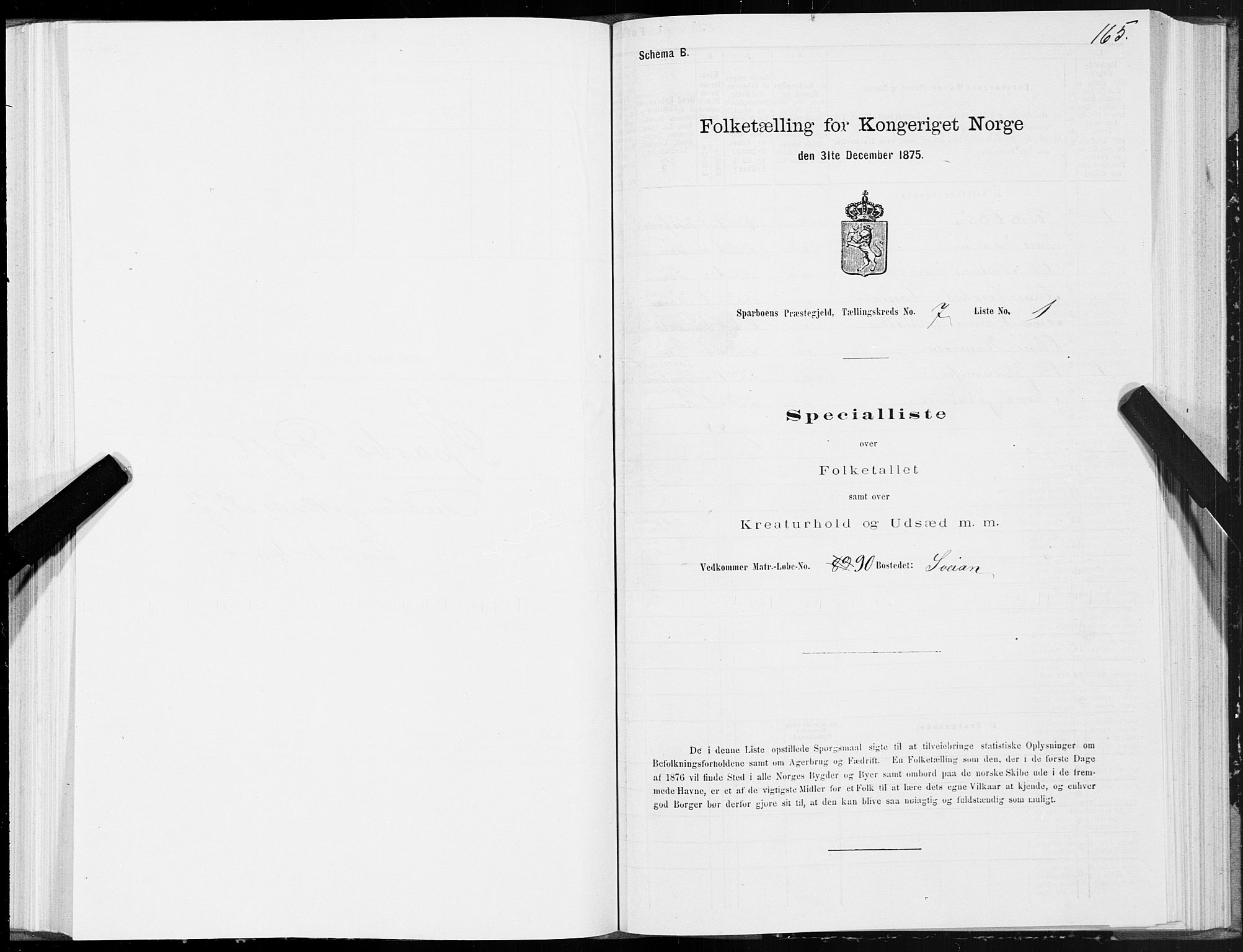 SAT, Folketelling 1875 for 1731P Sparbu prestegjeld, 1875, s. 3165