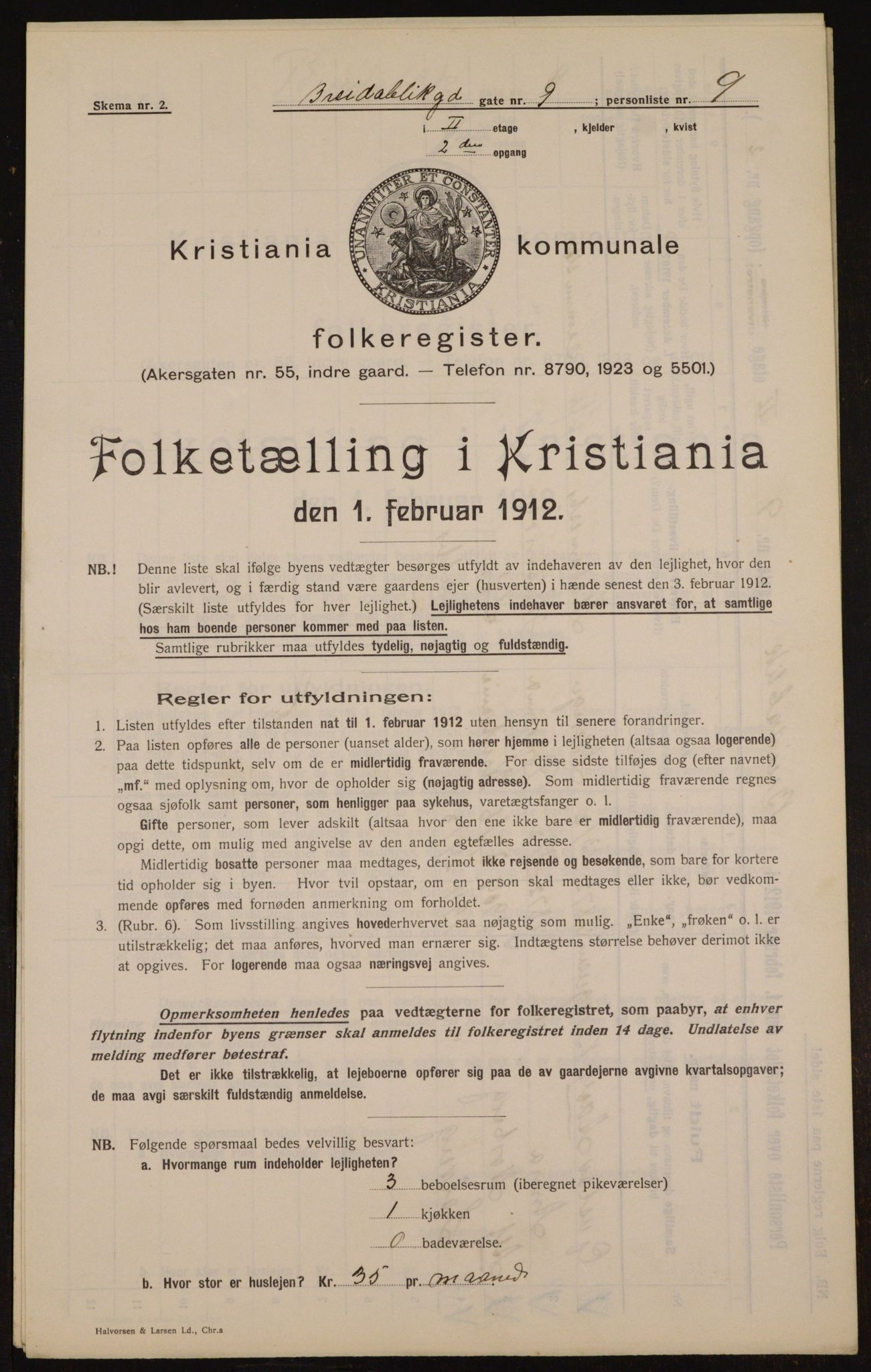 OBA, Kommunal folketelling 1.2.1912 for Kristiania, 1912, s. 7987