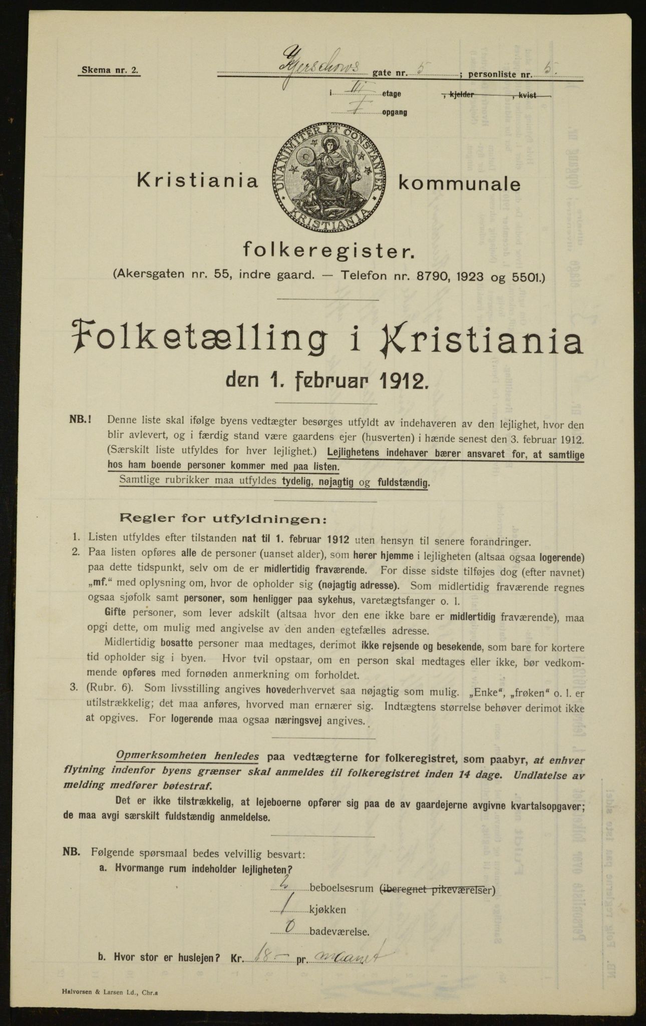 OBA, Kommunal folketelling 1.2.1912 for Kristiania, 1912, s. 49734