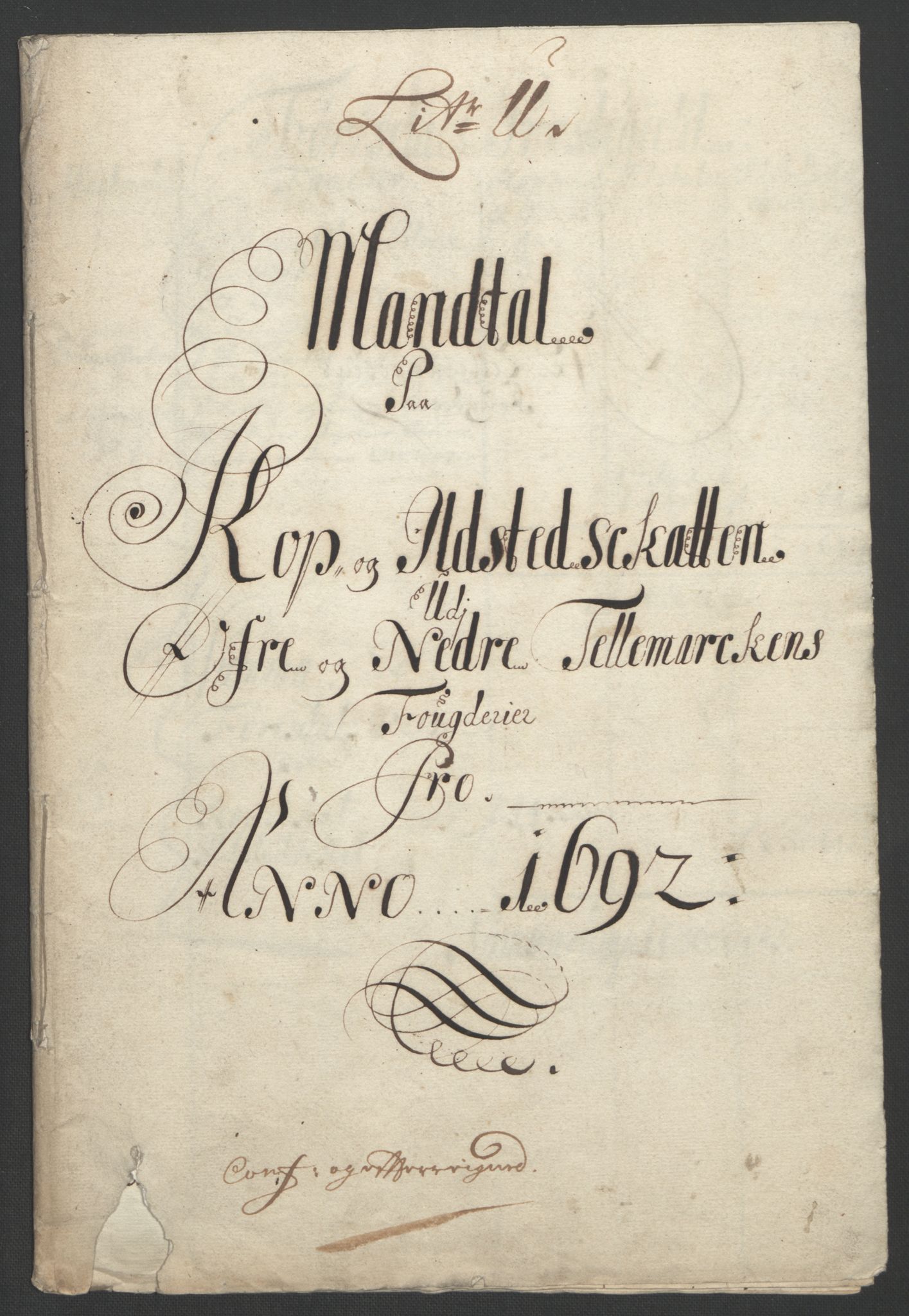 Rentekammeret inntil 1814, Reviderte regnskaper, Fogderegnskap, AV/RA-EA-4092/R35/L2090: Fogderegnskap Øvre og Nedre Telemark, 1692, s. 314