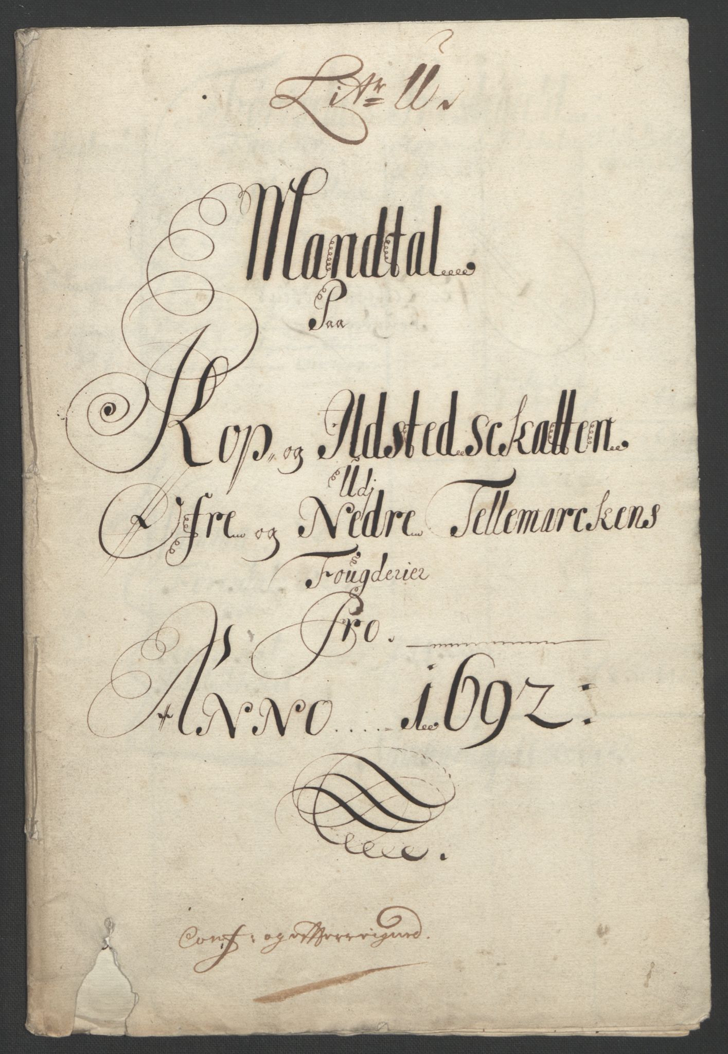 Rentekammeret inntil 1814, Reviderte regnskaper, Fogderegnskap, RA/EA-4092/R35/L2090: Fogderegnskap Øvre og Nedre Telemark, 1692, s. 314