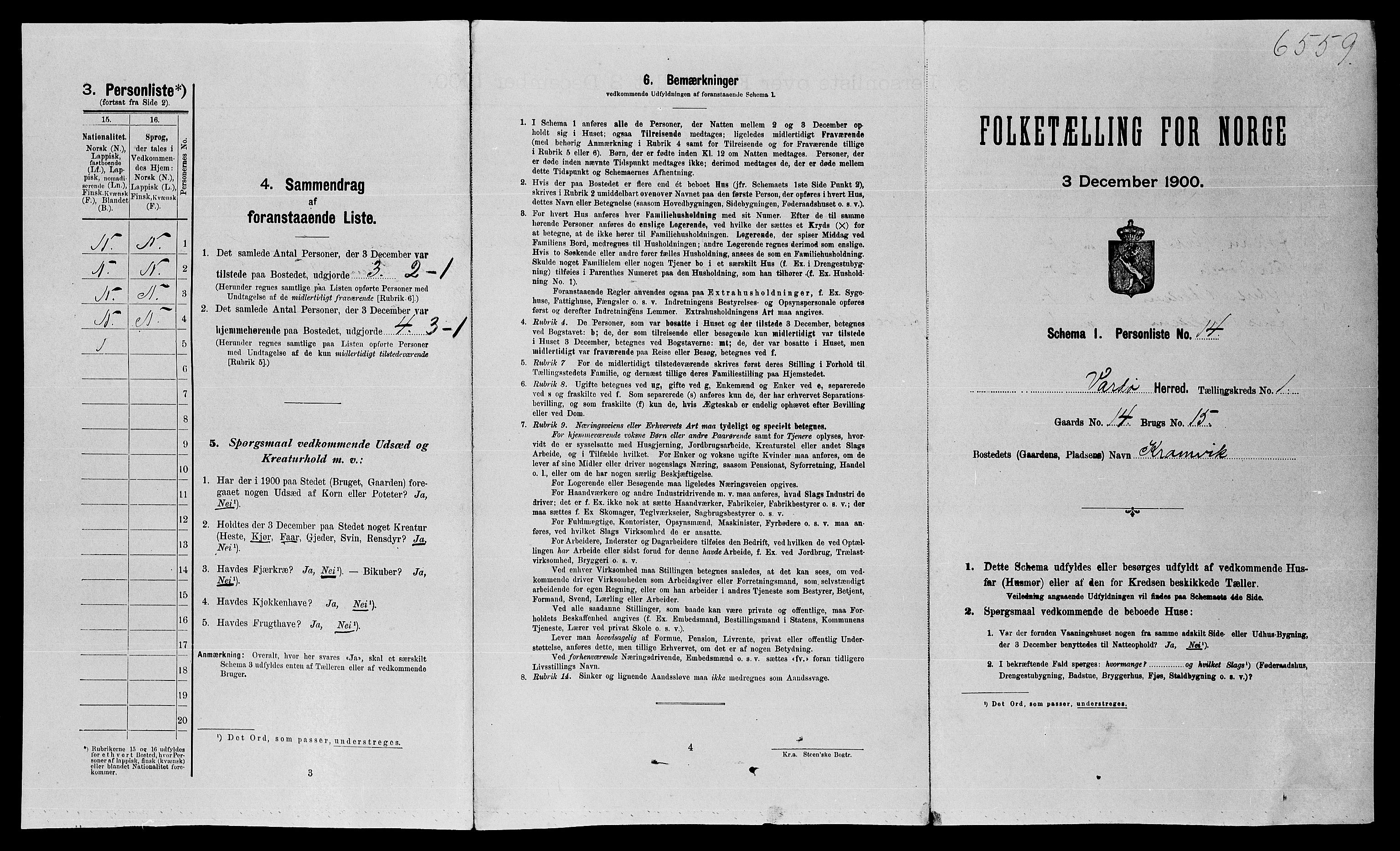 SATØ, Folketelling 1900 for 2028 Vardø herred, 1900, s. 64
